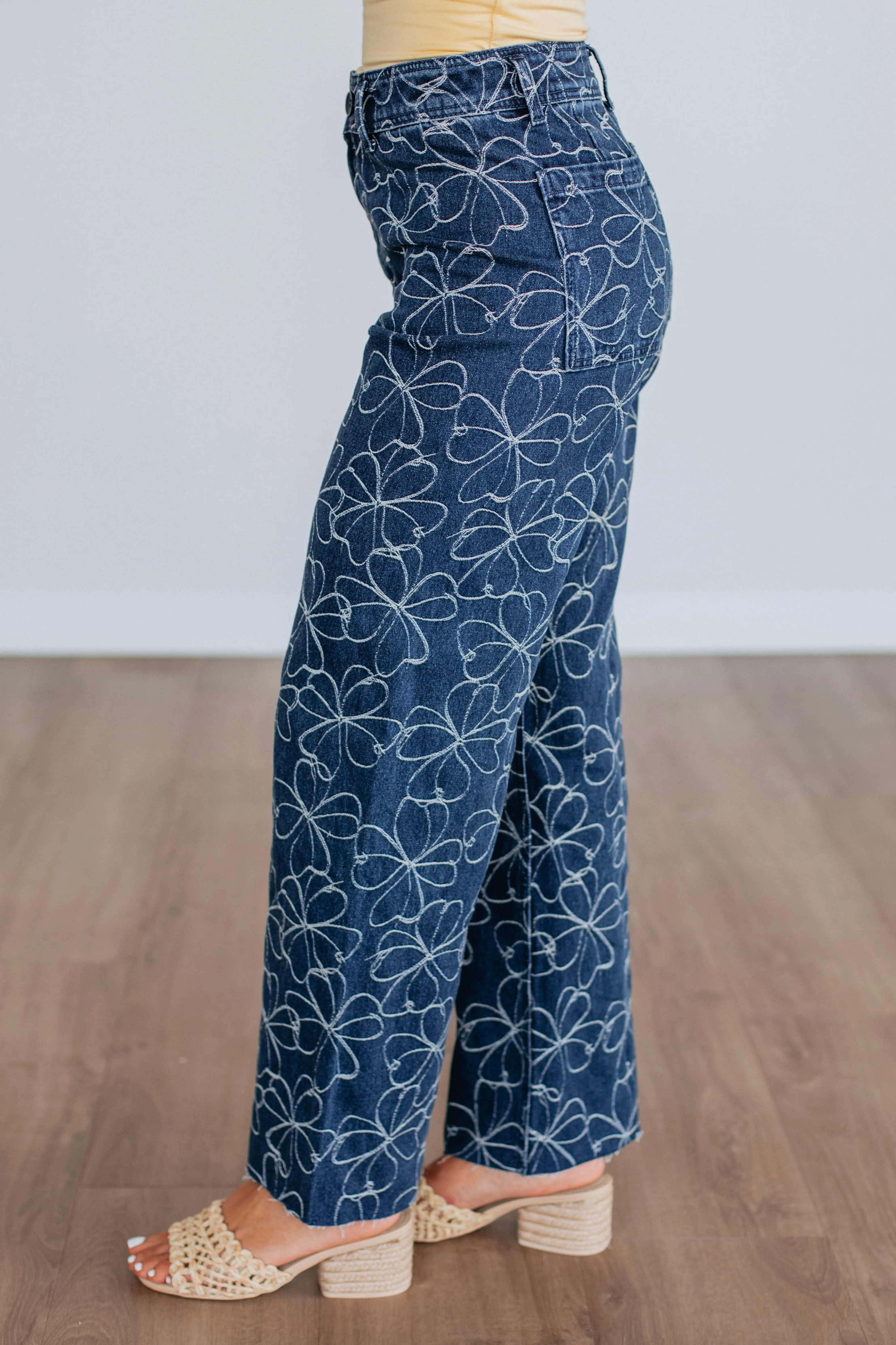 Alysia Floral Denim Pants