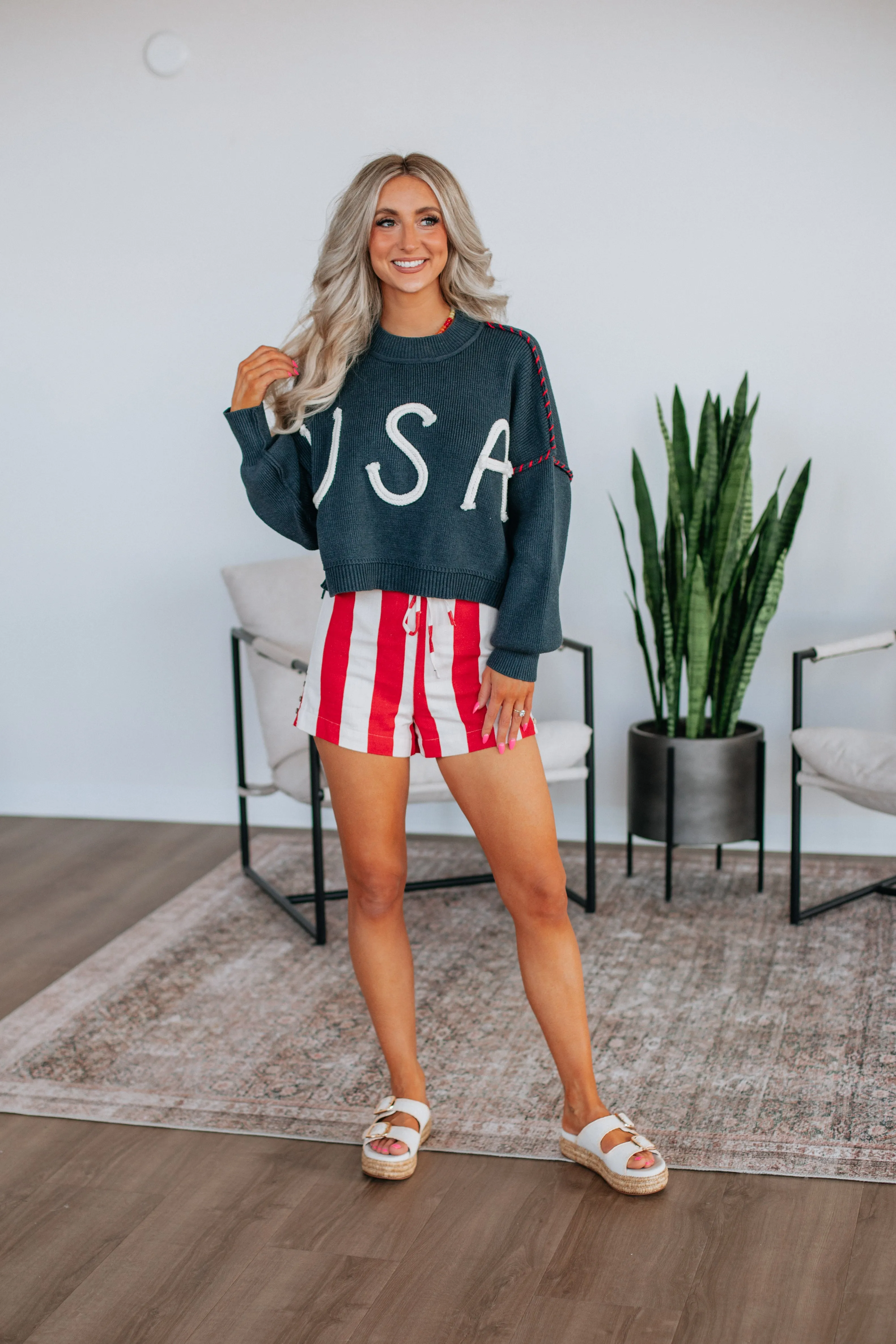 Americana Sweater - Navy