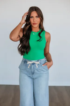 April Ribbed Bodysuit - Apple