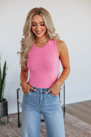 April Ribbed Bodysuit - Bubblegum