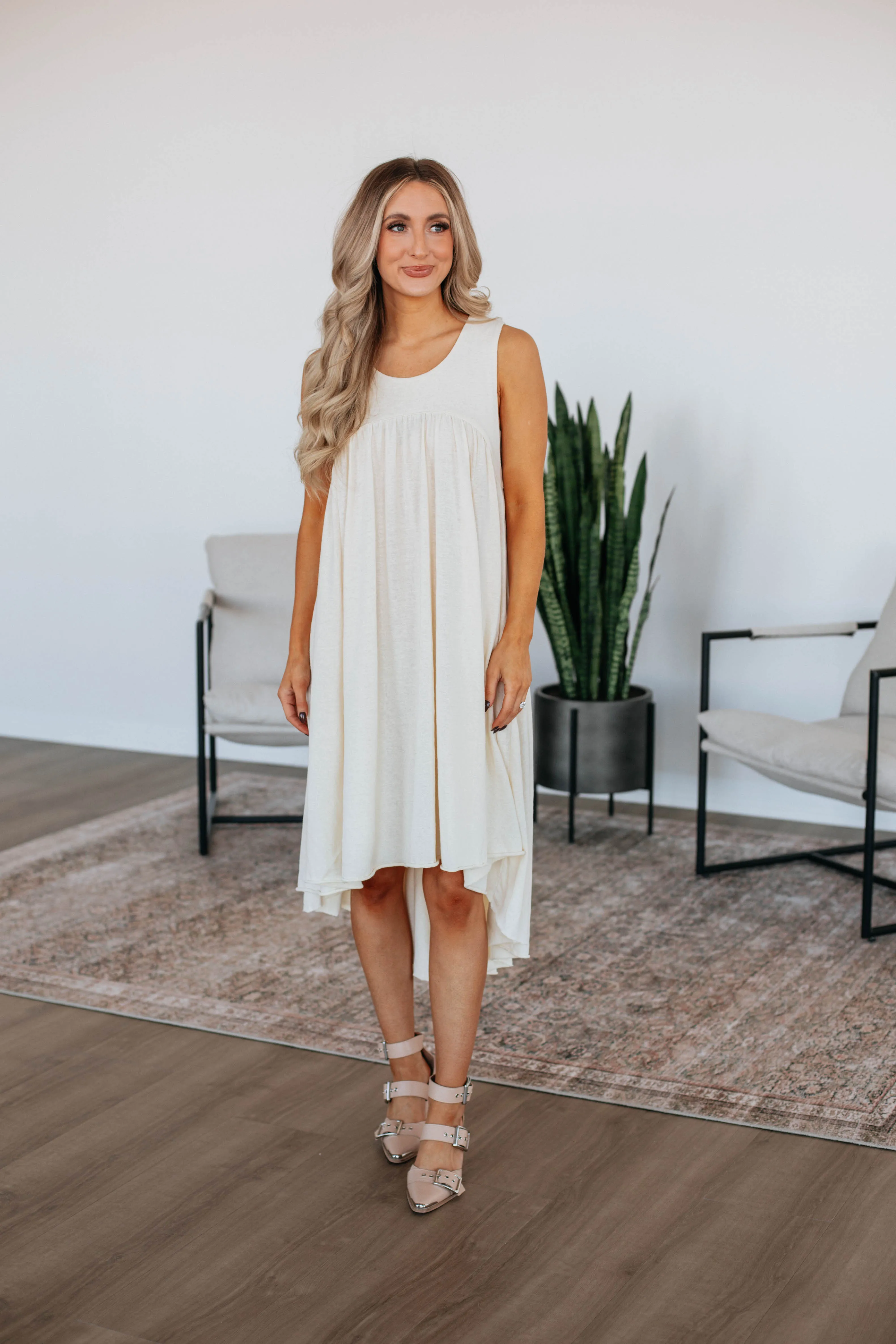 Ariella Midi Dress - Natural