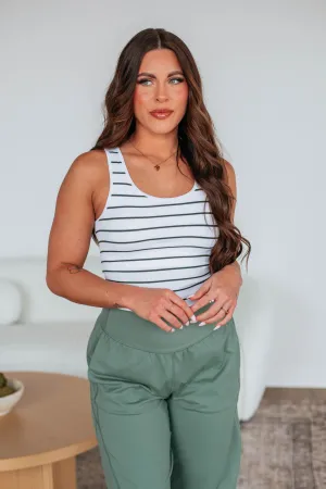 Ashter Striped Tank - Fern Mix