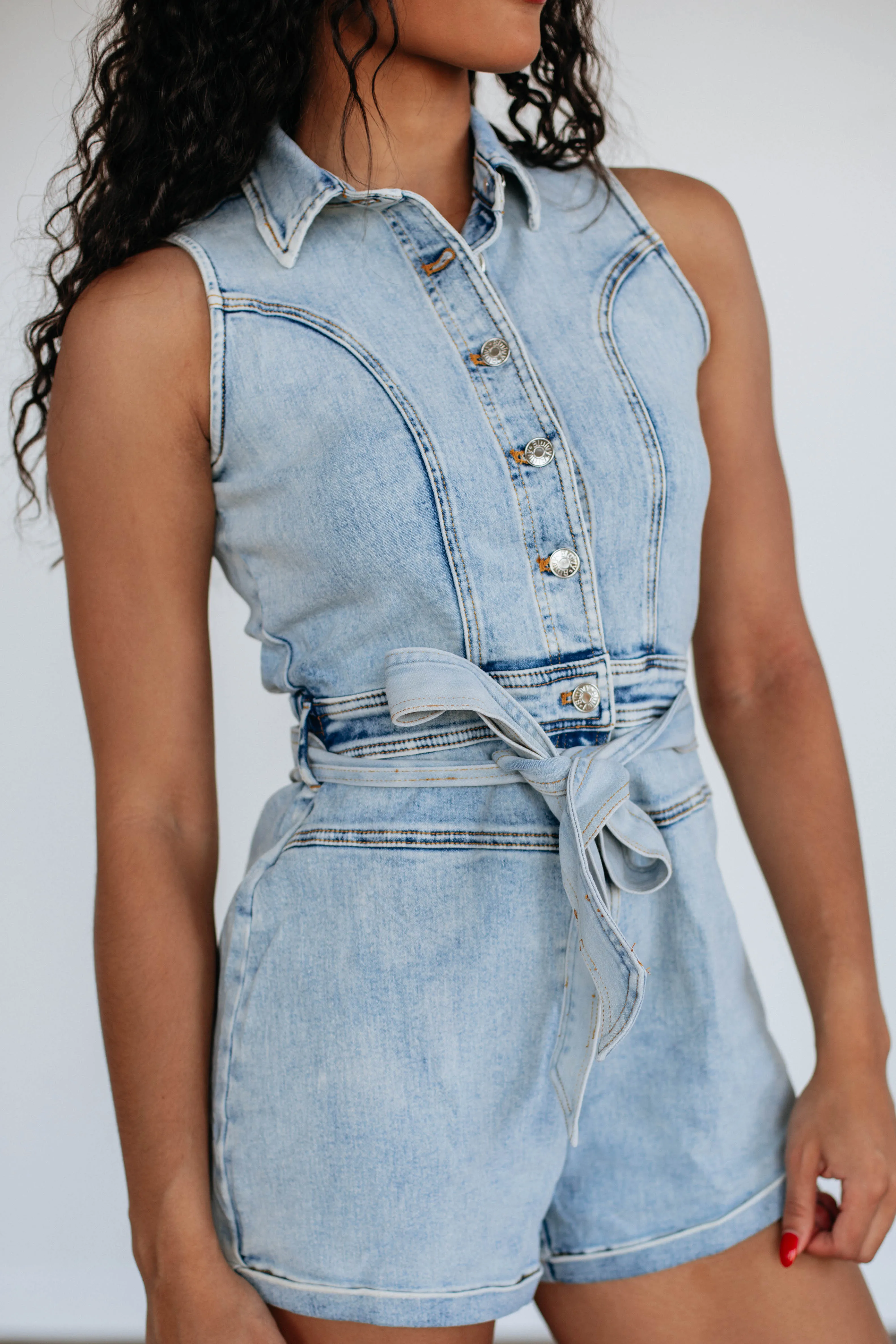 Austen Denim Romper
