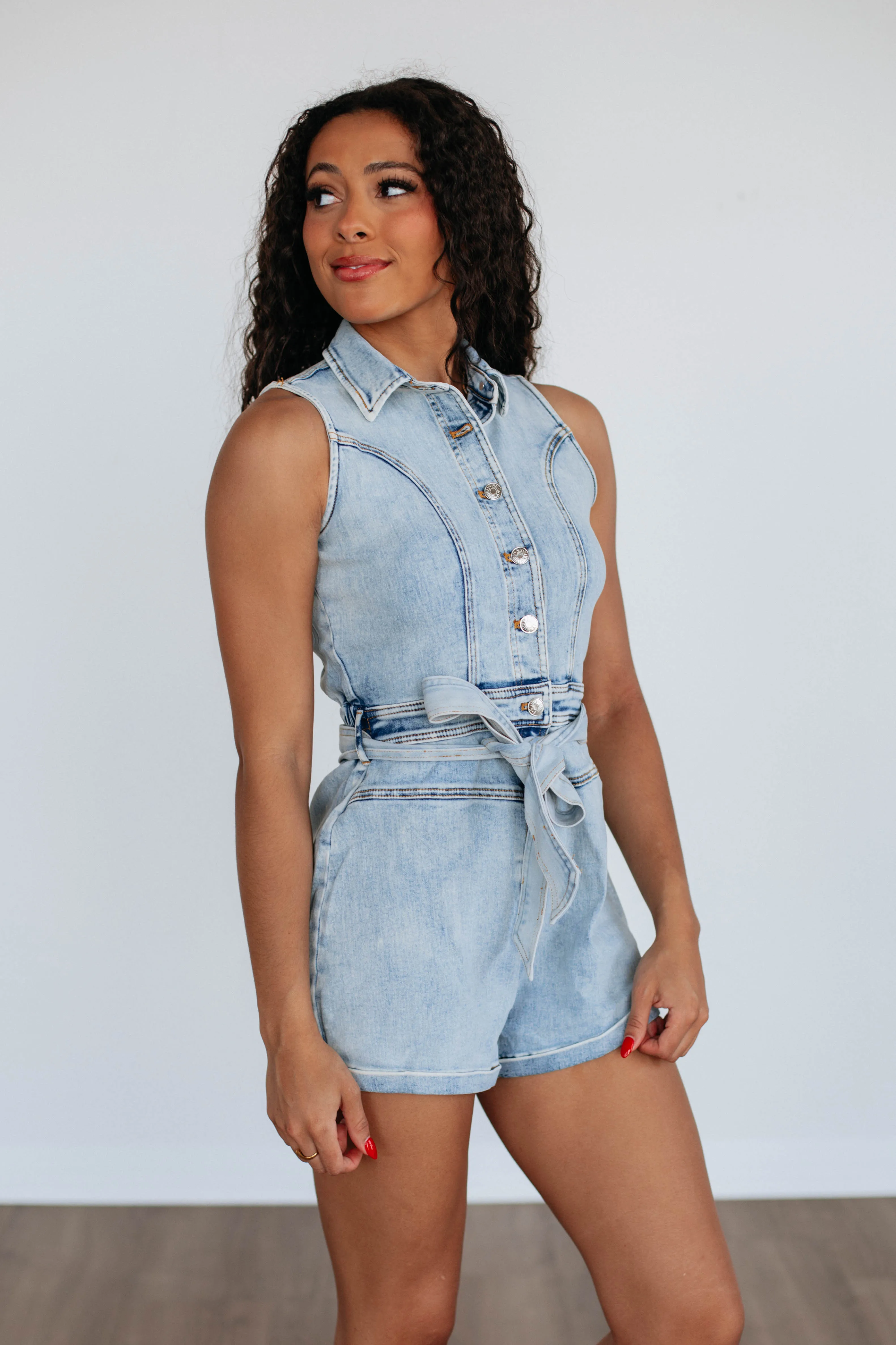 Austen Denim Romper