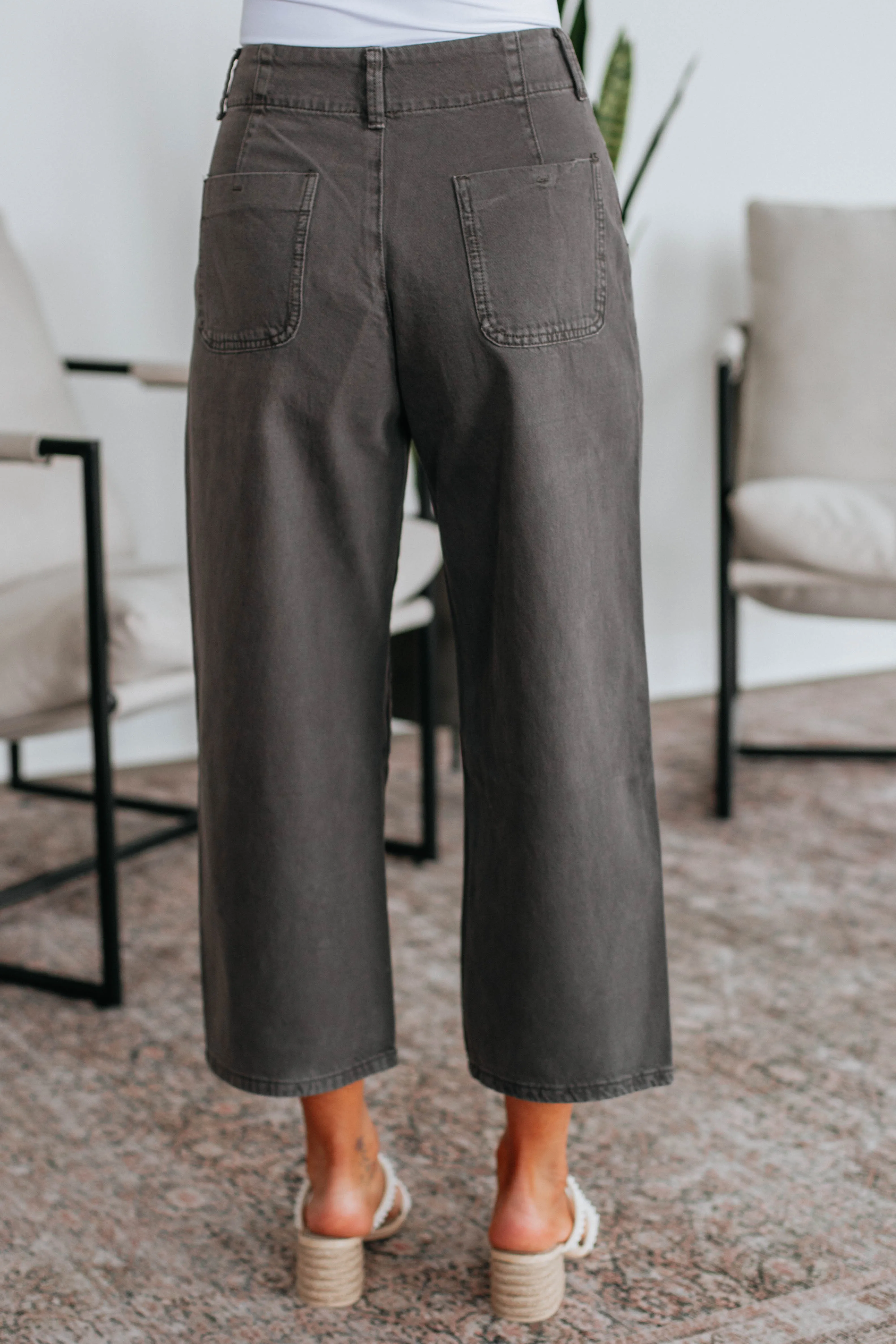 Blithe Wide Leg Pants - Charcoal