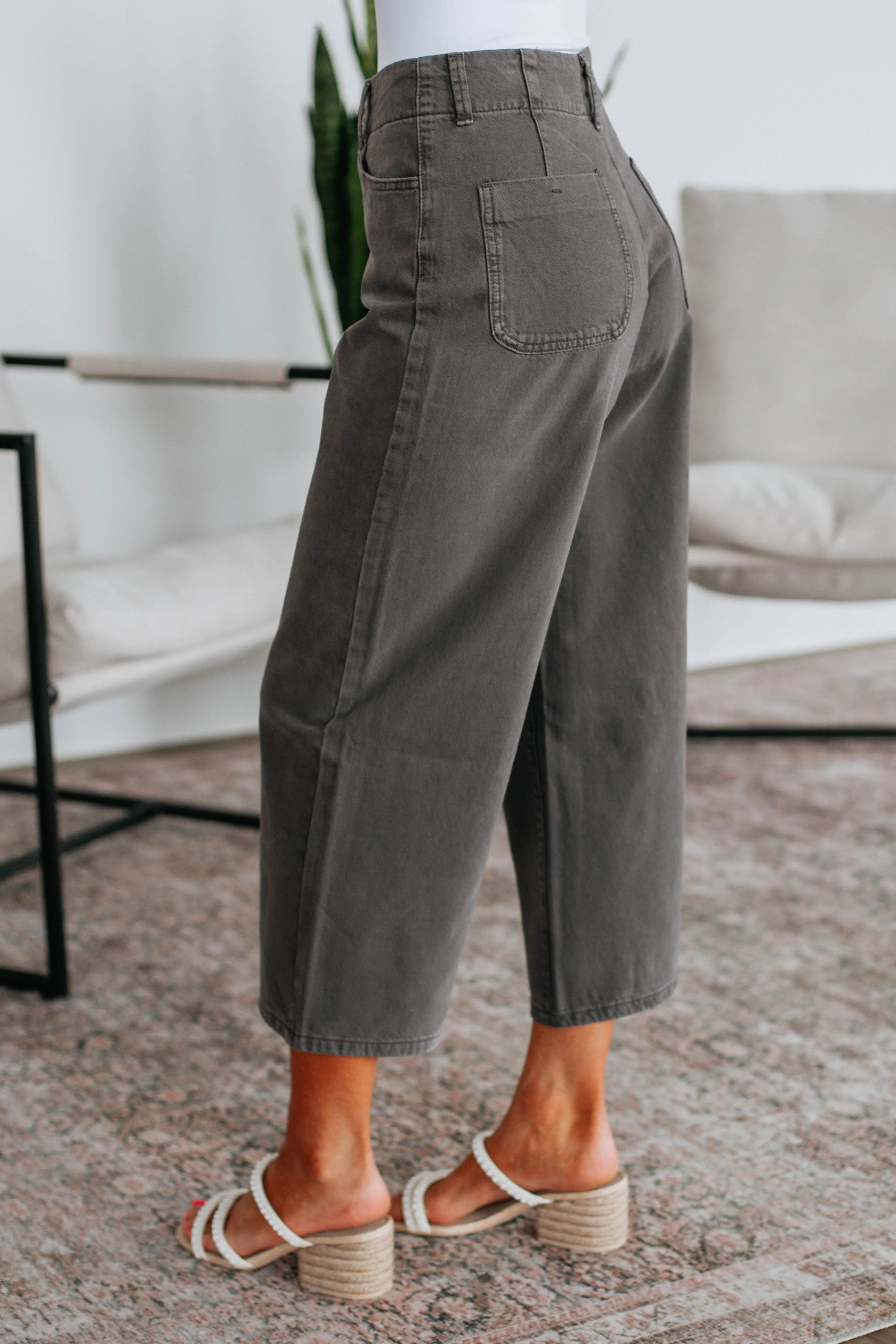 Blithe Wide Leg Pants - Charcoal