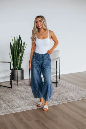Bradwell Denim Barrel Pants - Dark Wash