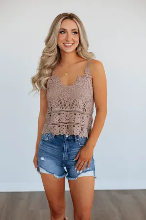 Brie Crochet Tank - Latte