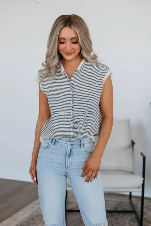 Camry Striped Cardigan Top