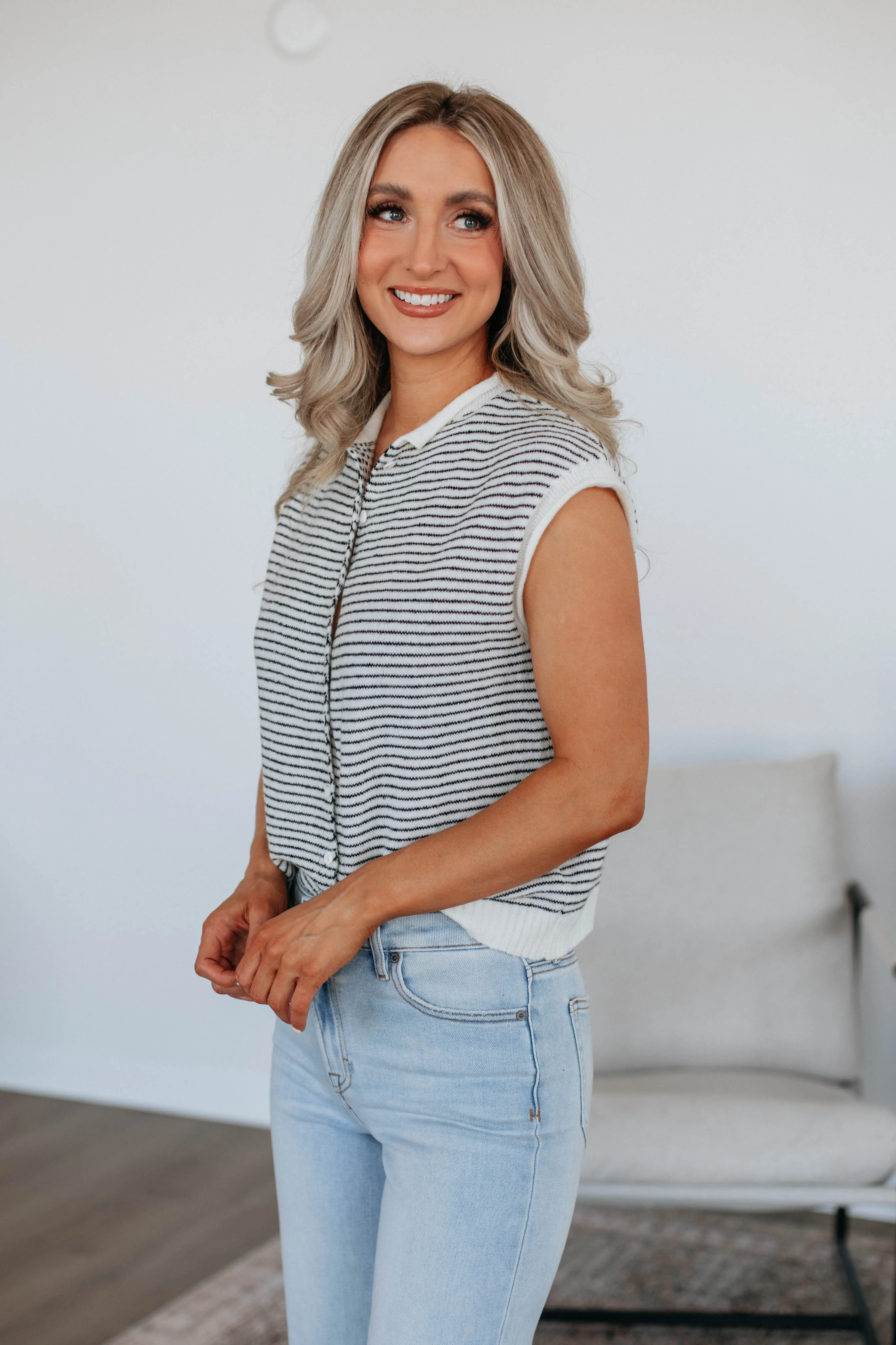 Camry Striped Cardigan Top