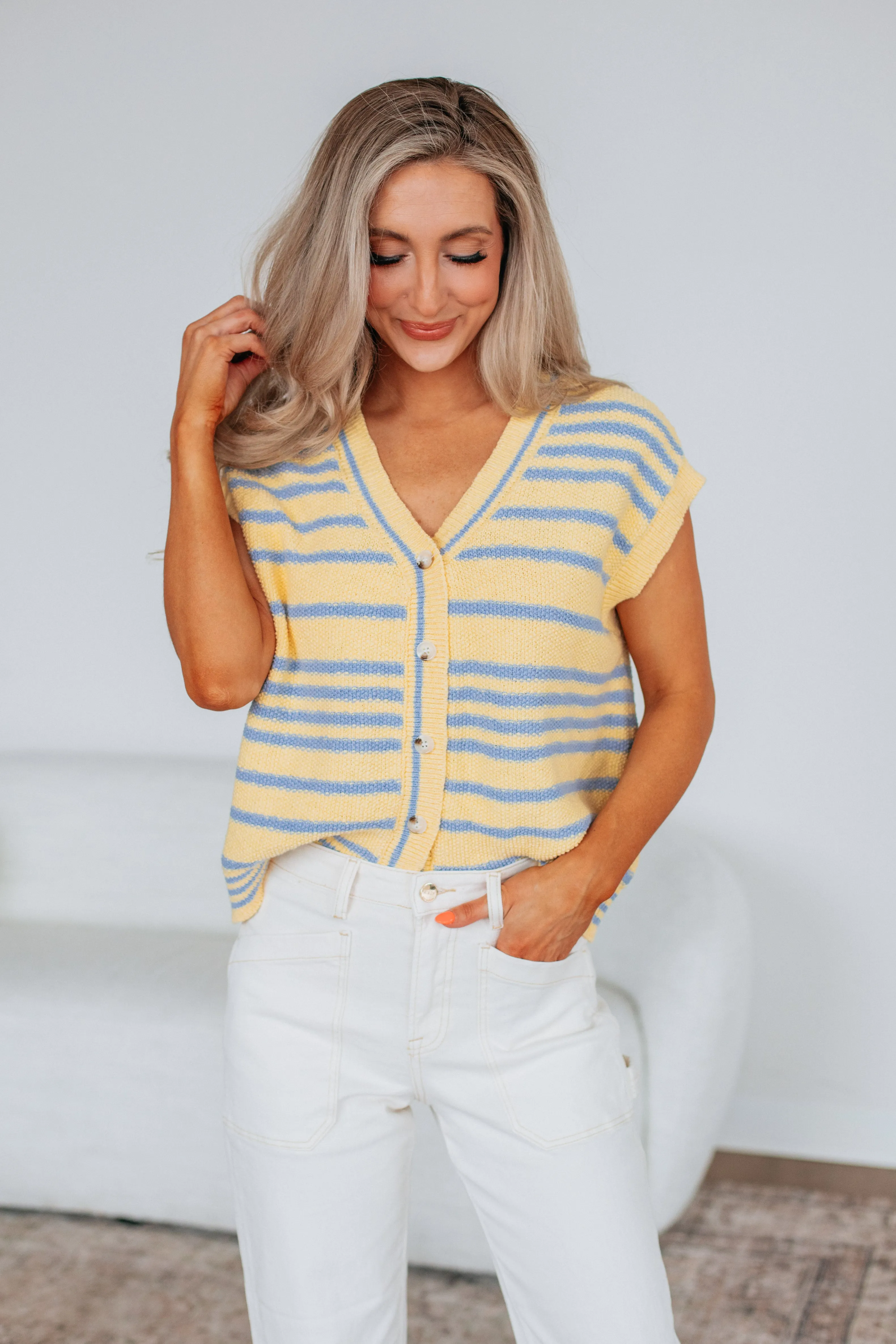 Charleston Sweater Top - Lemon Mix
