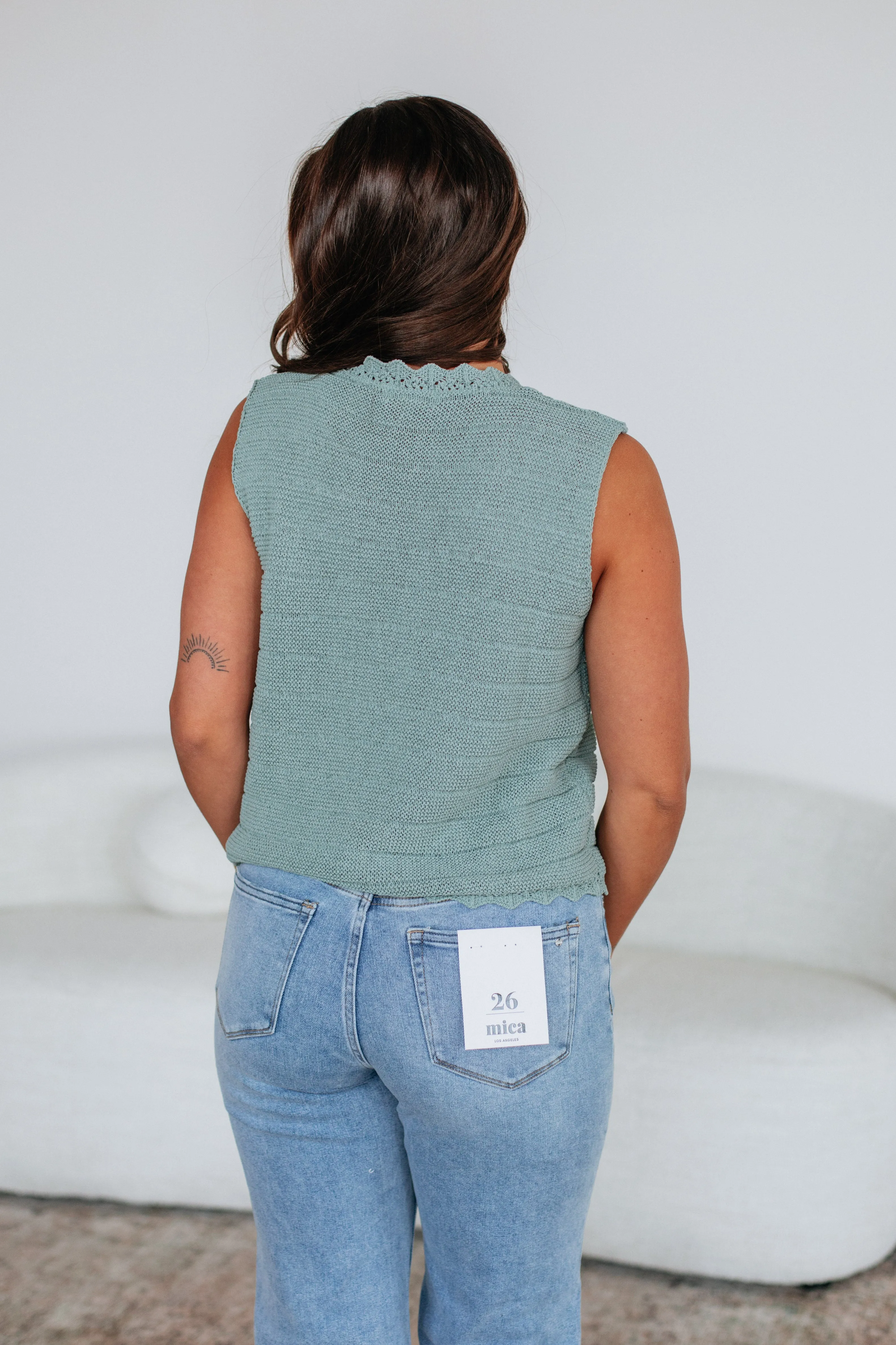 Cheryl Sweater Vest - Dusty Sage