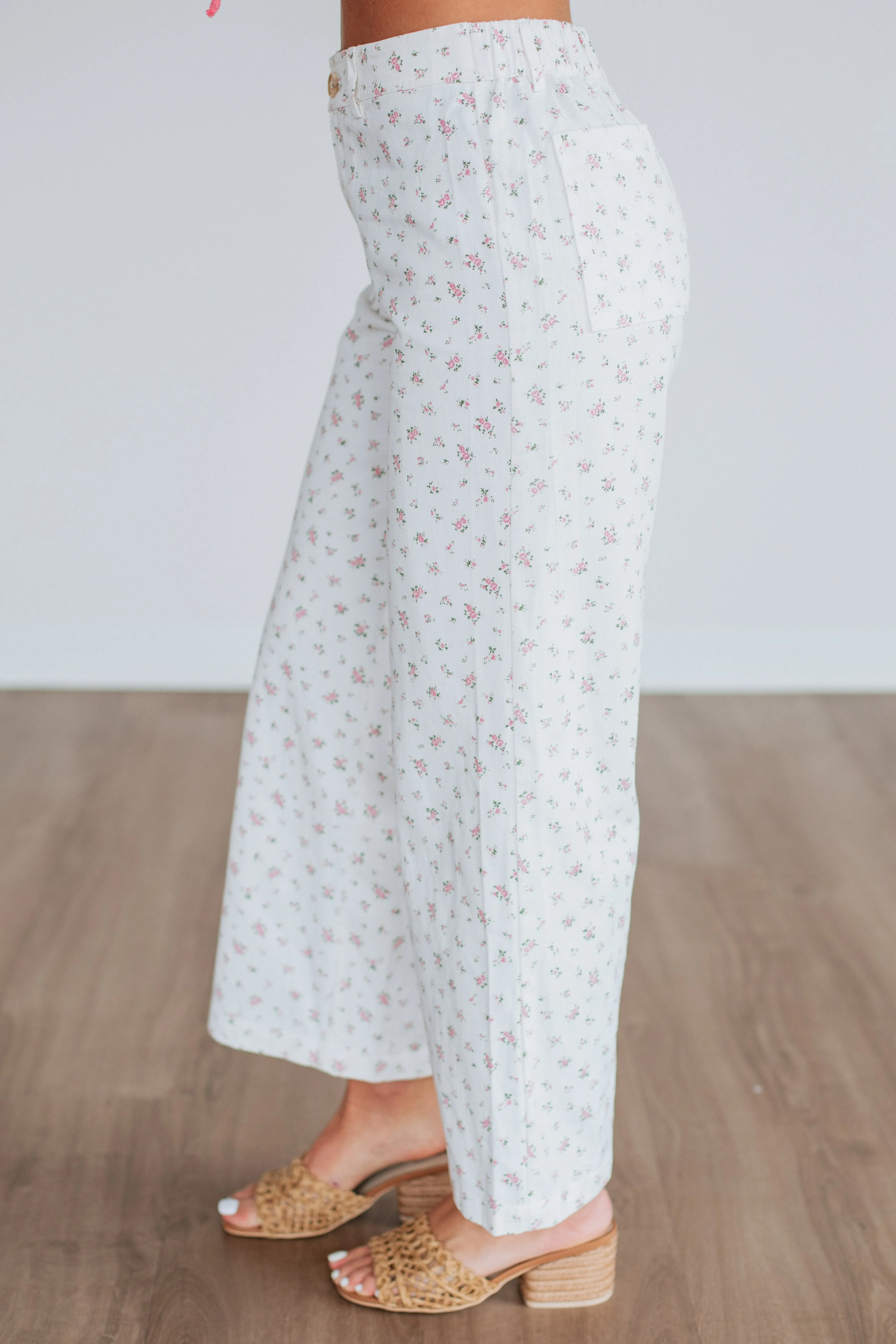 Cheyla Floral Pants - Ivory Mix