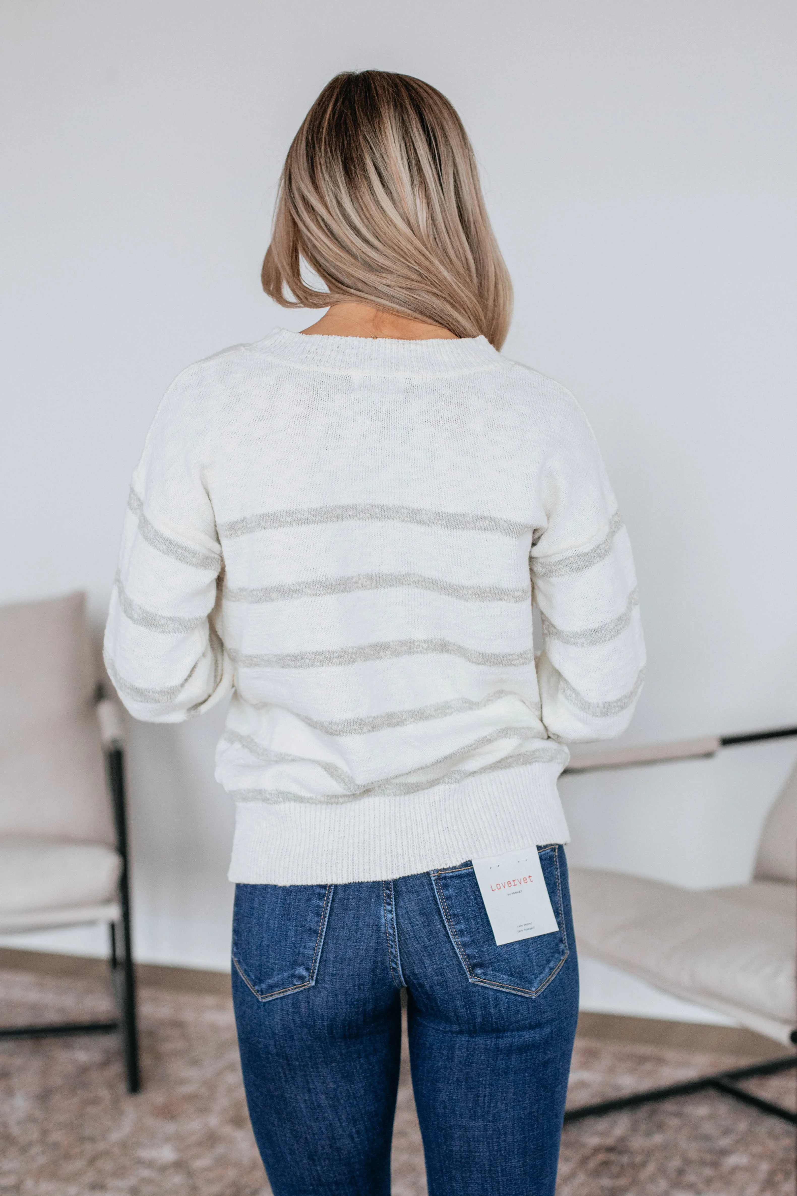 Ciarah Striped Sweater - Pebble Mix