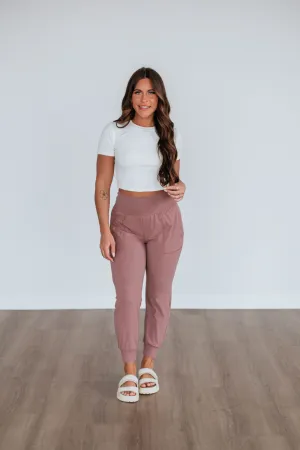 Cloud Nine Joggers - Dusty Mauve
