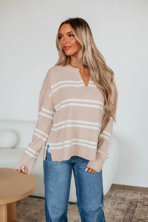 Covey Striped Sweater - Sand