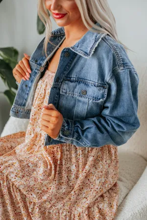 Desi Hidden Denim Jacket - Medium Wash