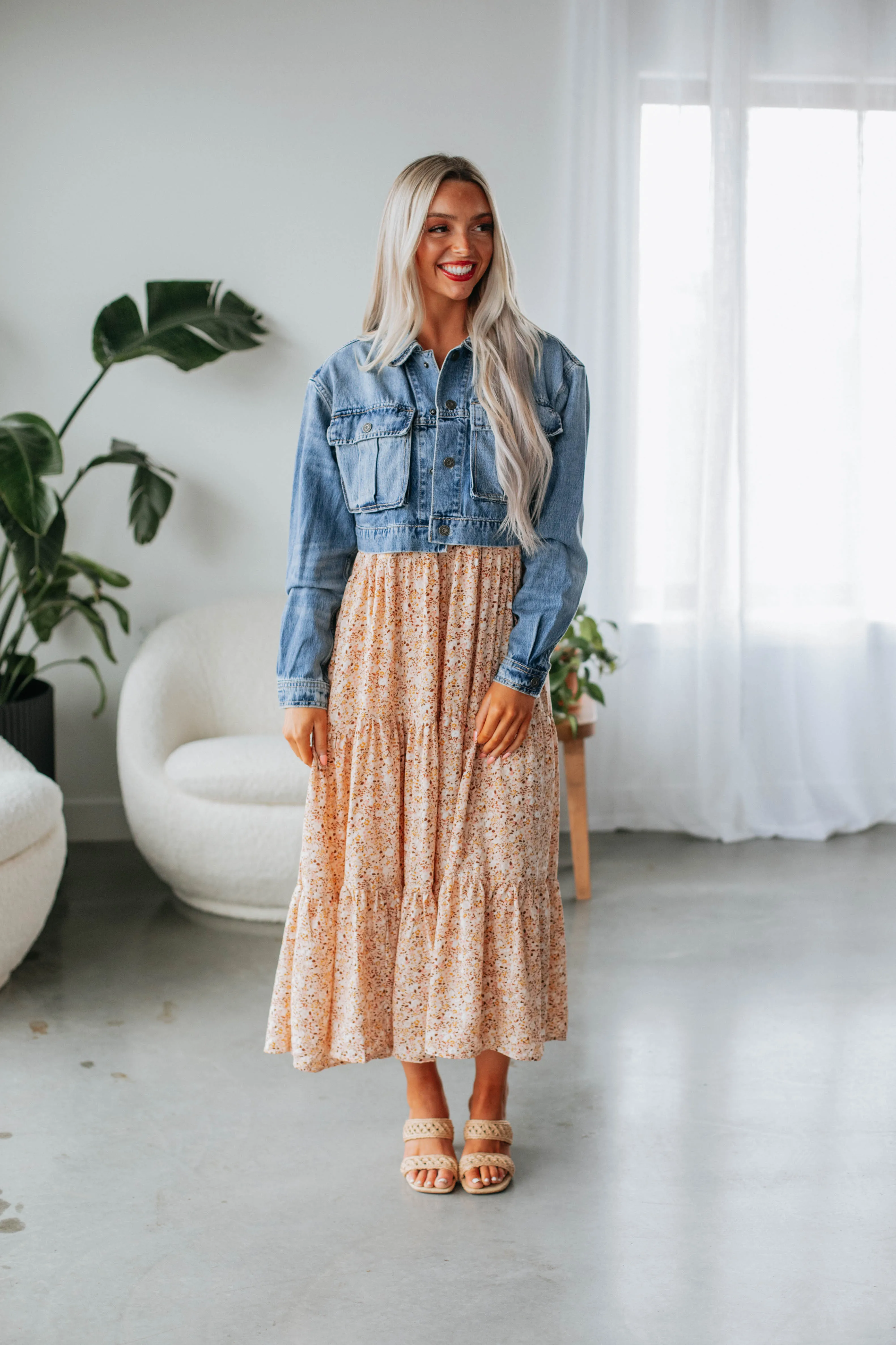 Desi Hidden Denim Jacket - Medium Wash