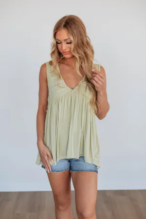 Dovile Babydoll Tank - Pistachio