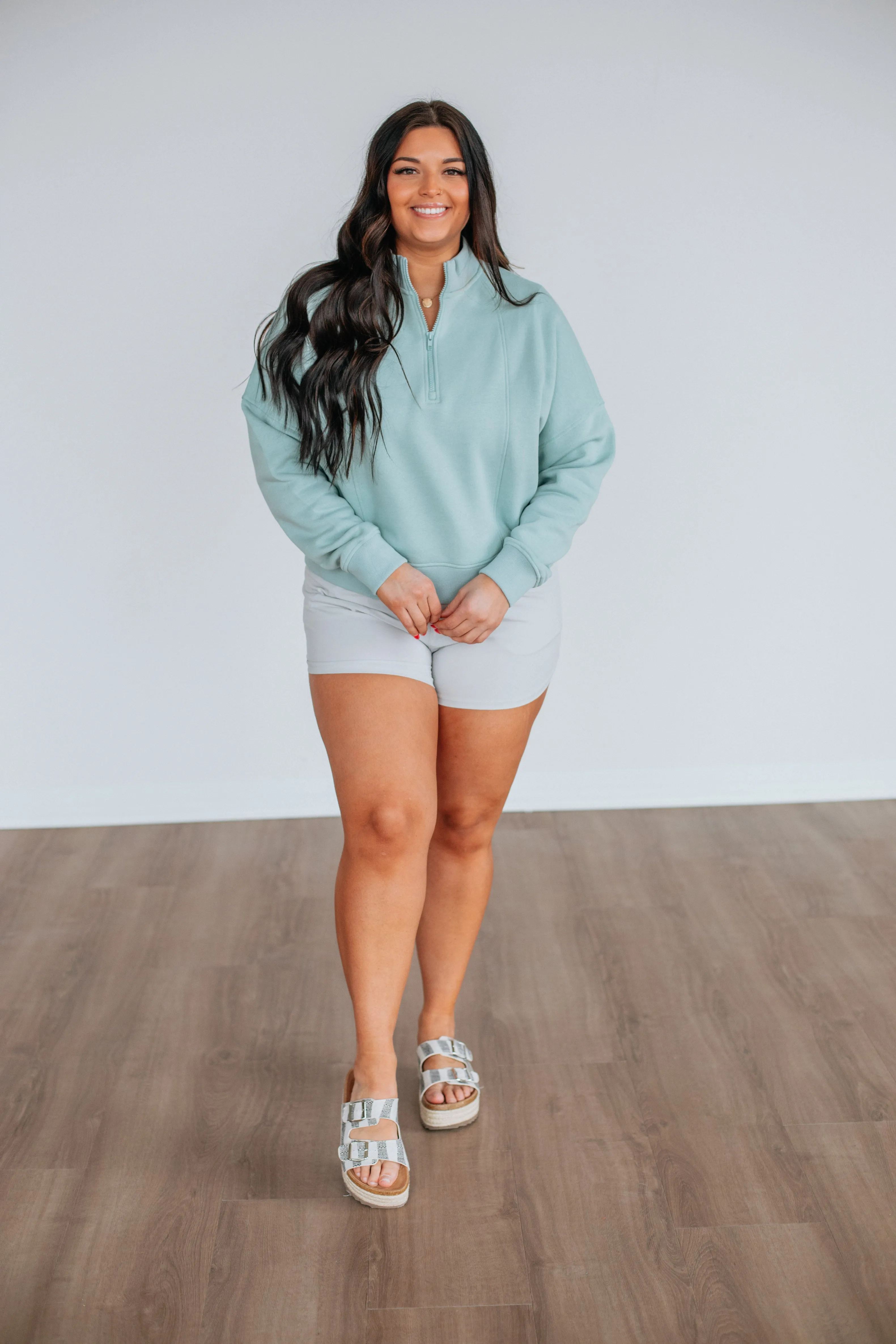 Ellie Half-Zip Pullover - Ice Blue