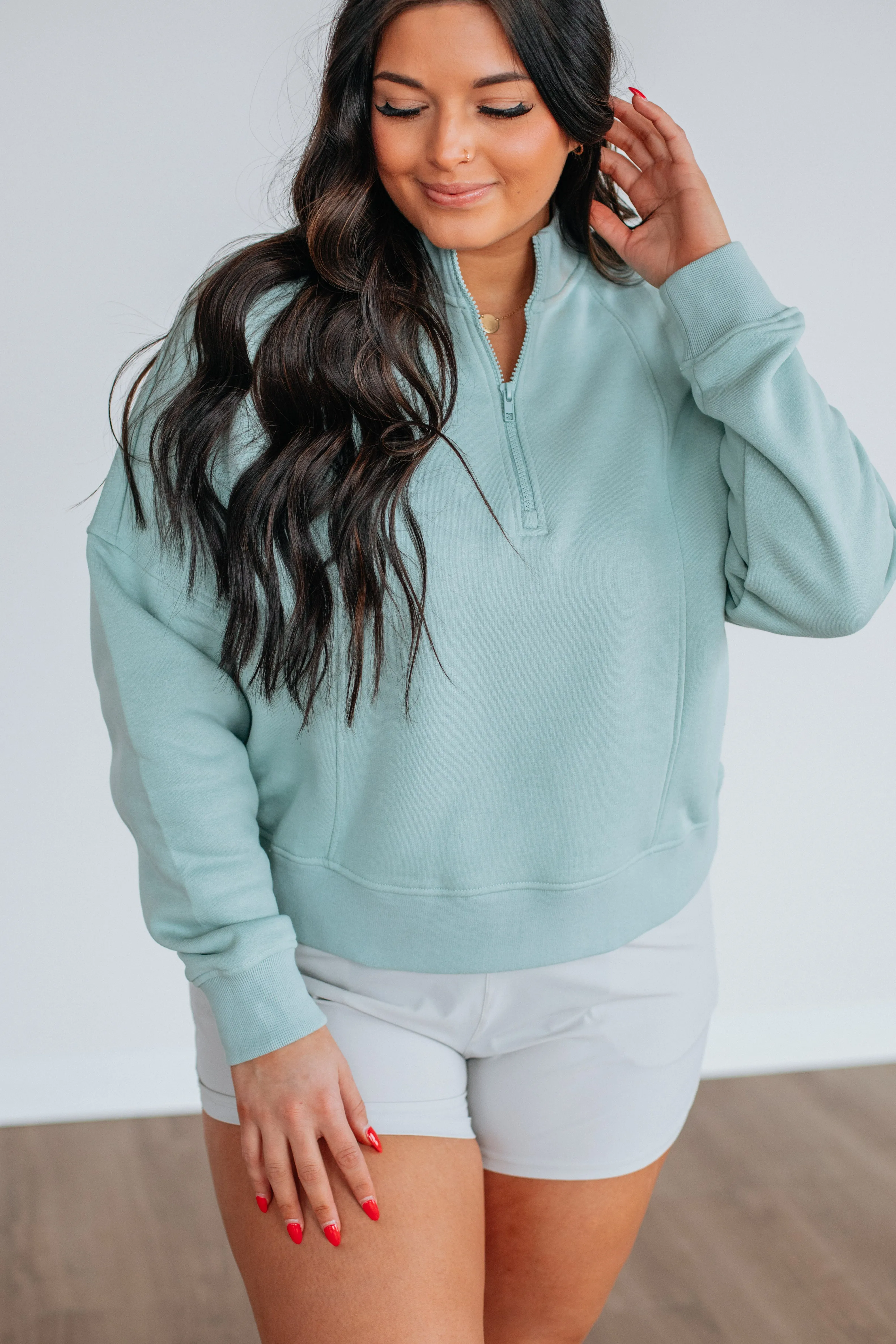 Ellie Half-Zip Pullover - Ice Blue