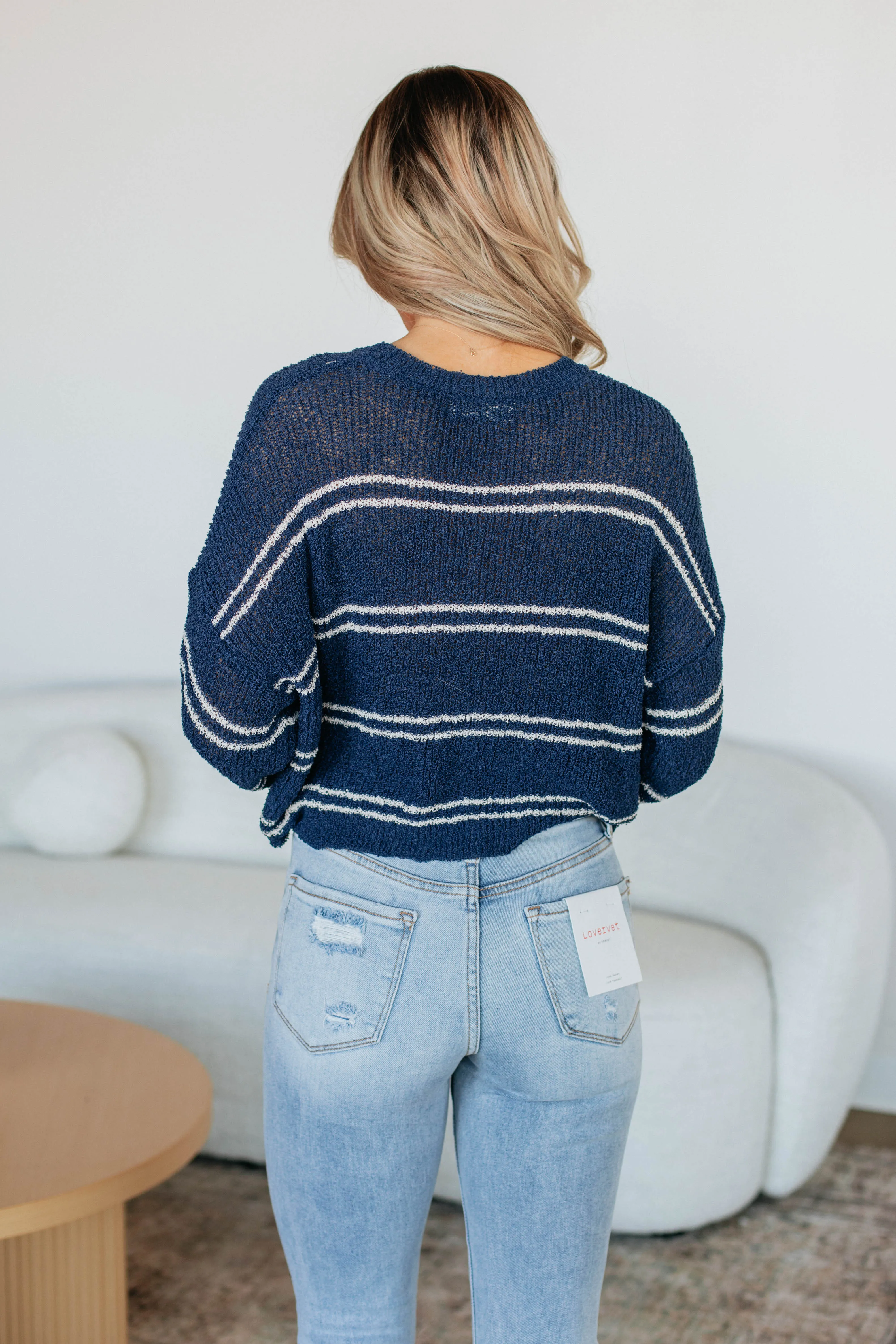 Geralyn Striped Sweater - Navy Mix