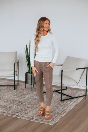 Go The Distance Joggers - Mocha