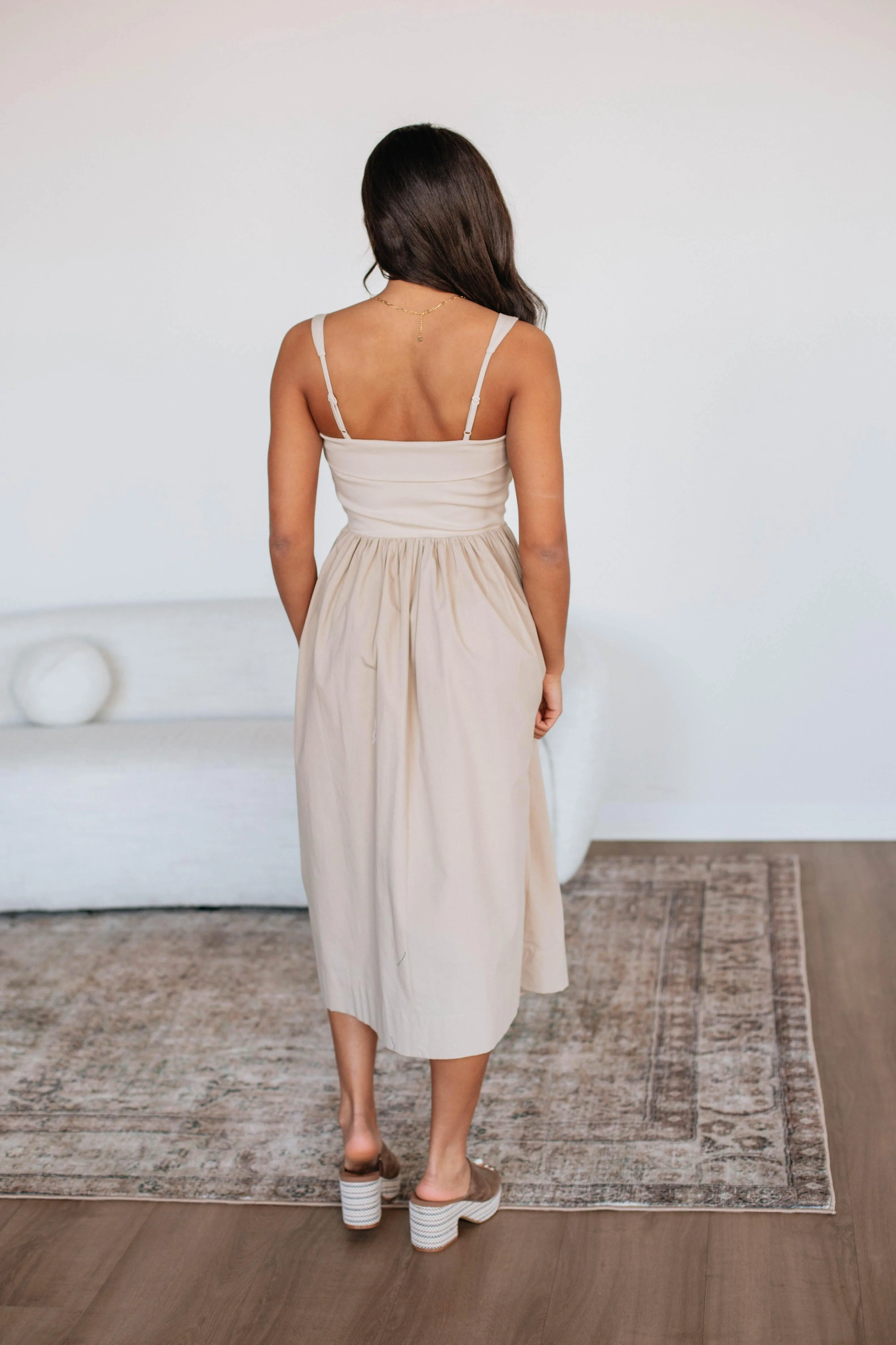 Grace Midi Dress - Taupe