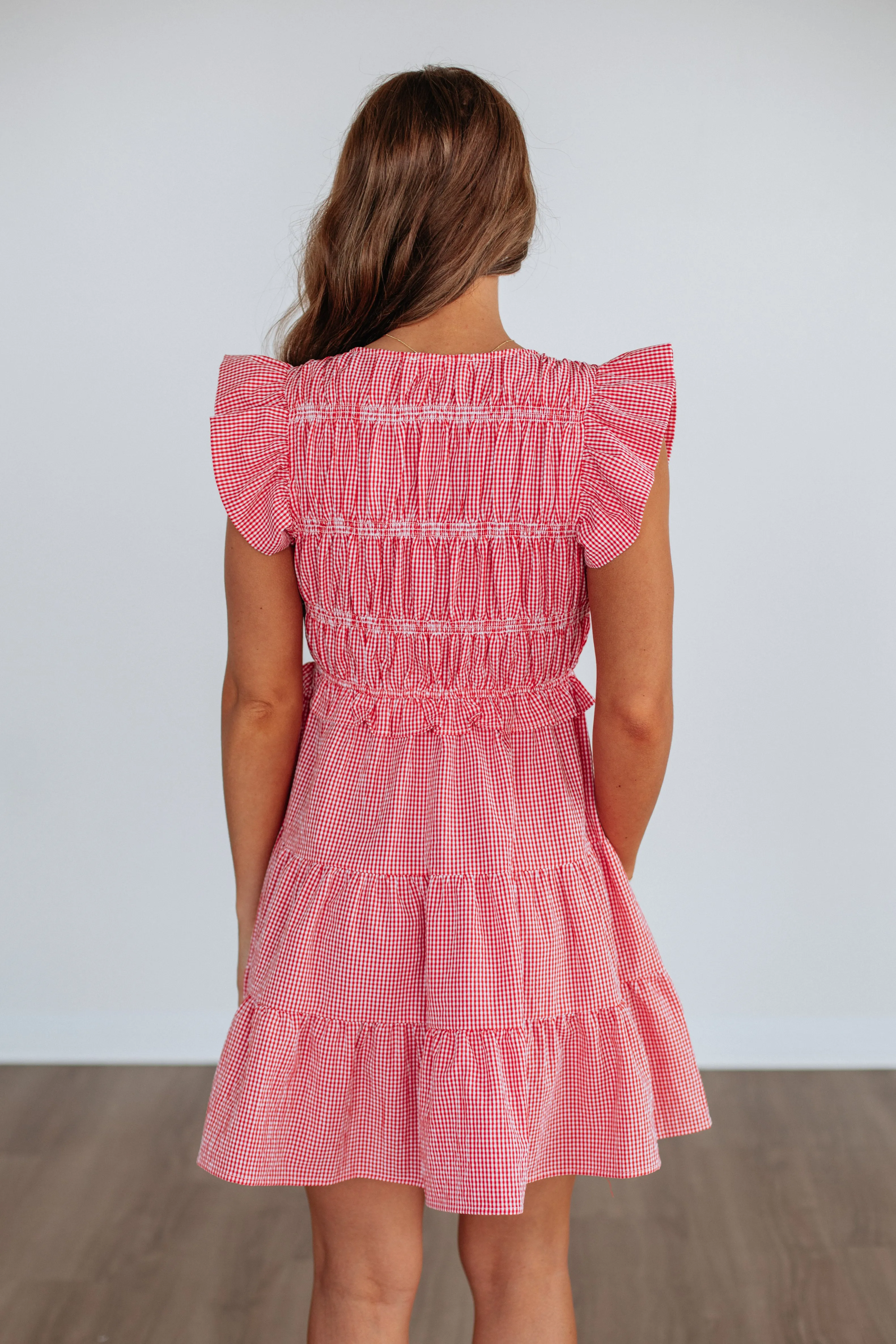 Harper Gingham Dress - Cherry Mix