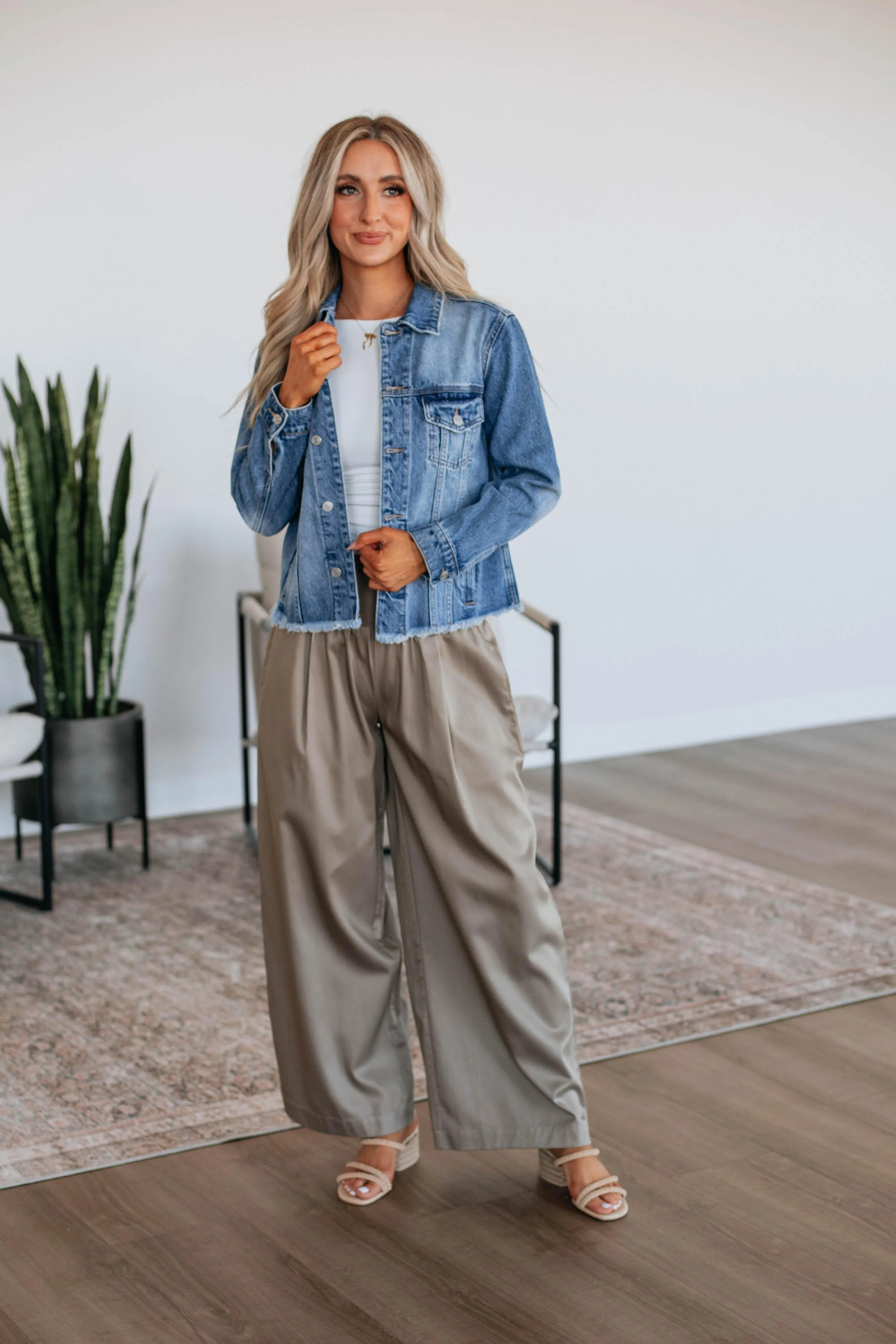 Haylo Wide Leg Pants - Mushroom