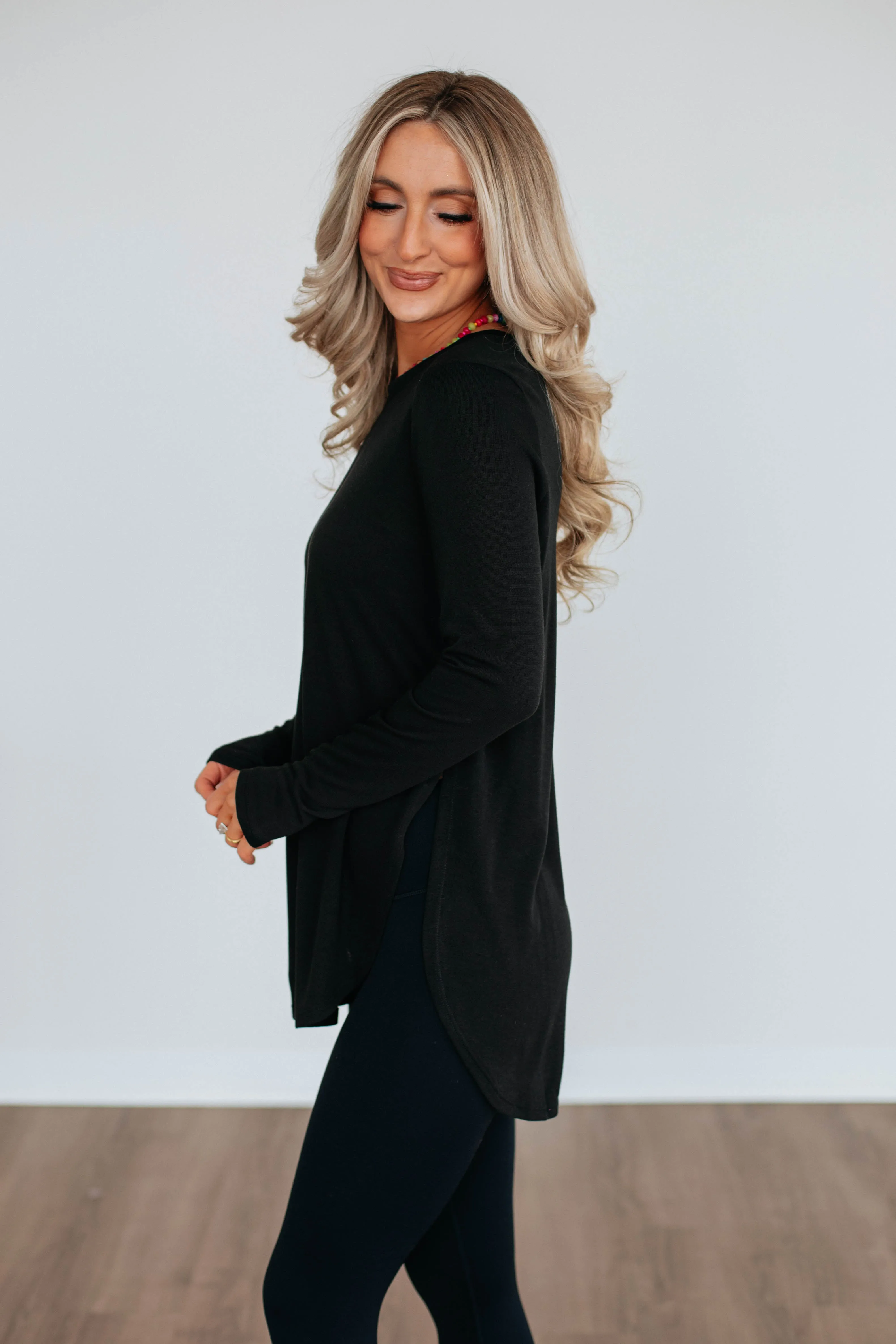 Jardin Long Sleeve Top - Black