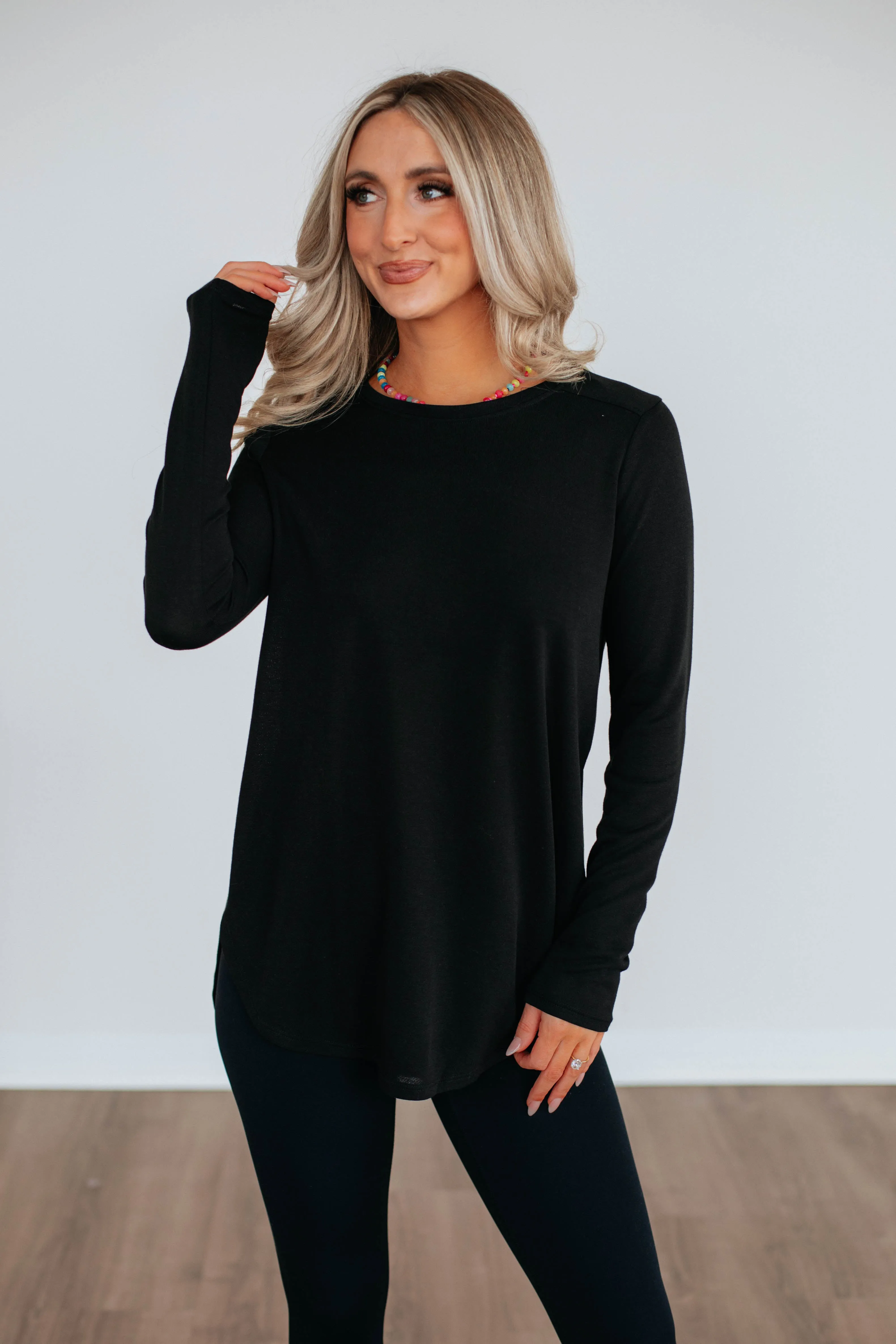 Jardin Long Sleeve Top - Black