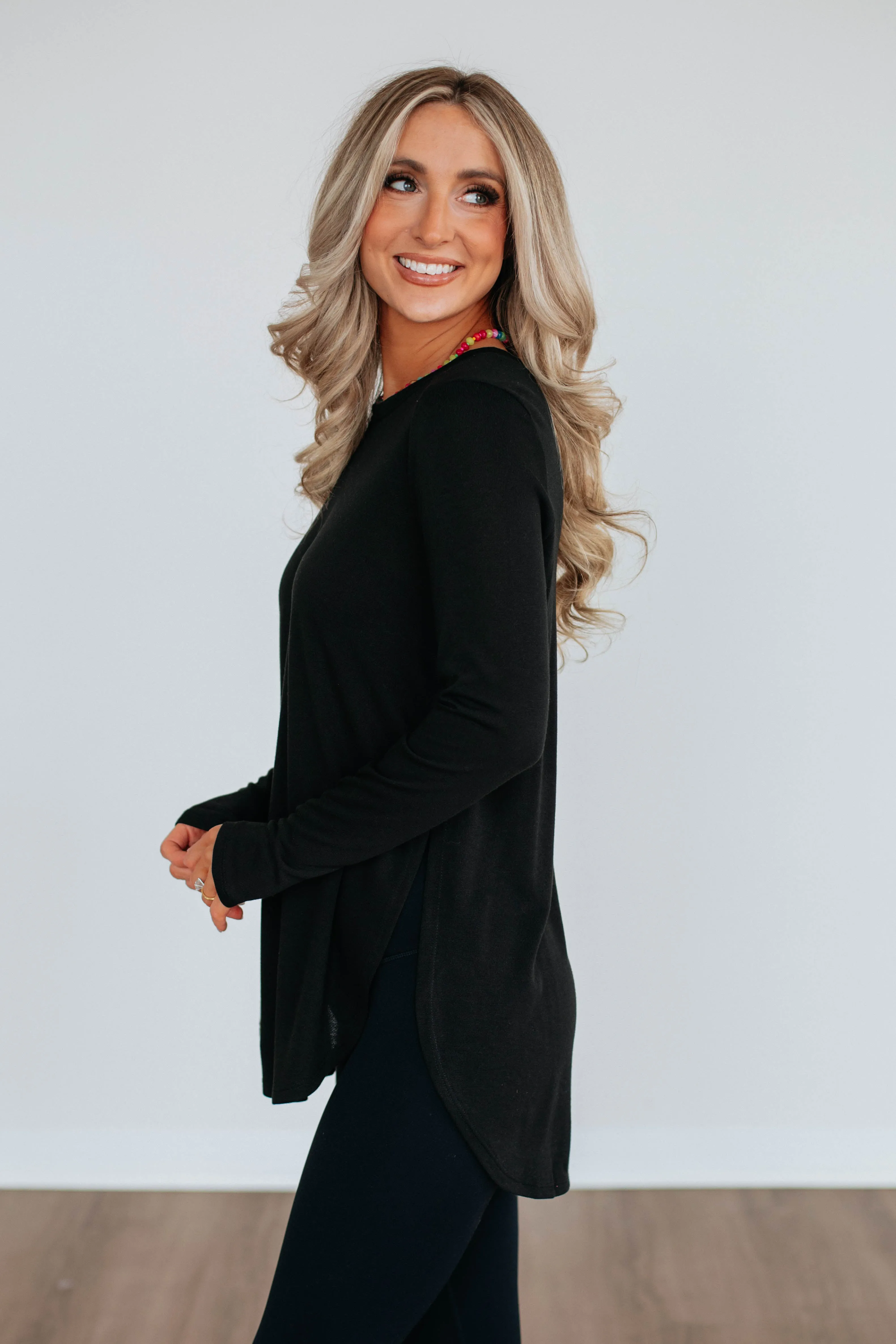 Jardin Long Sleeve Top - Black