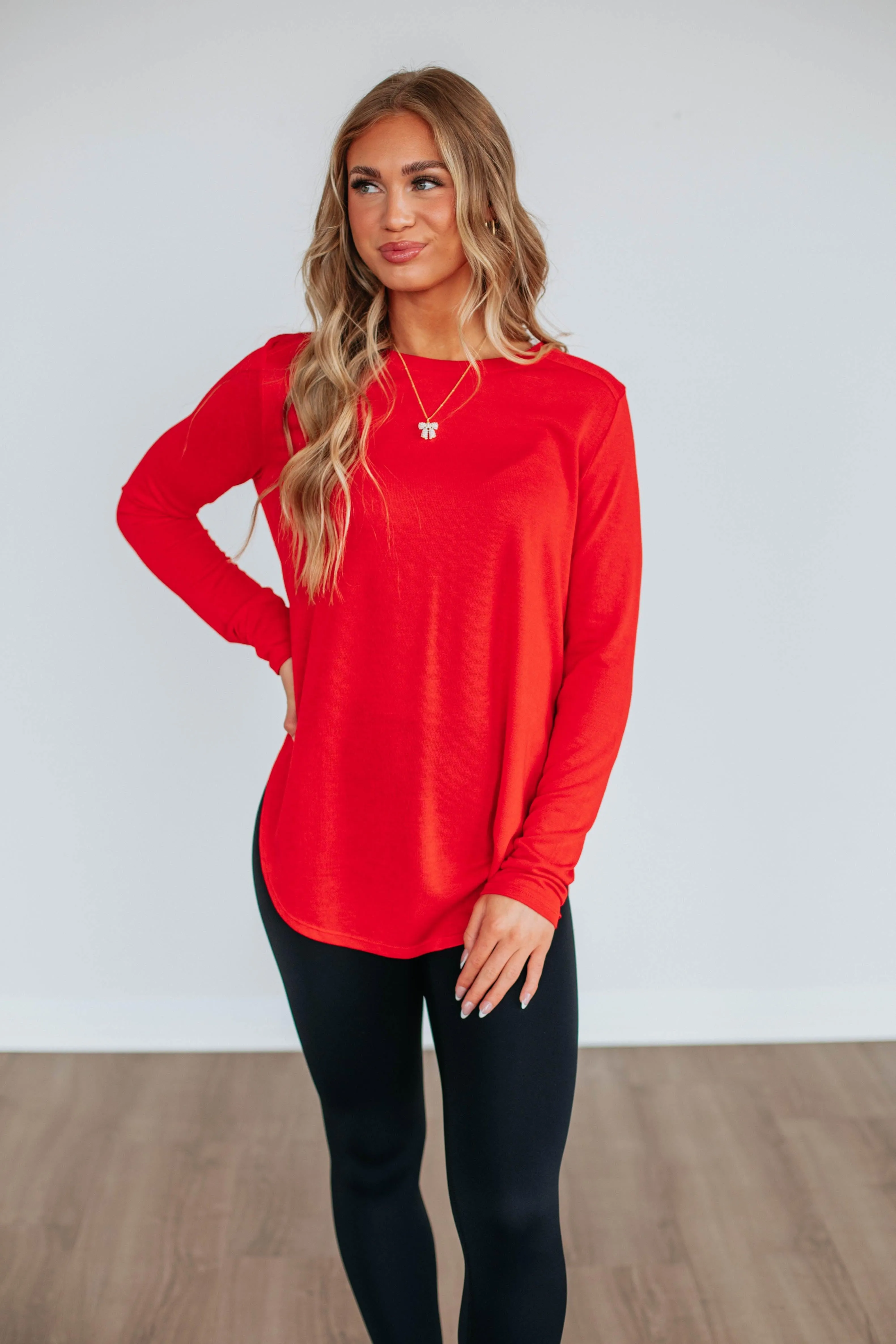 Jardin Long Sleeve Top - Cherry
