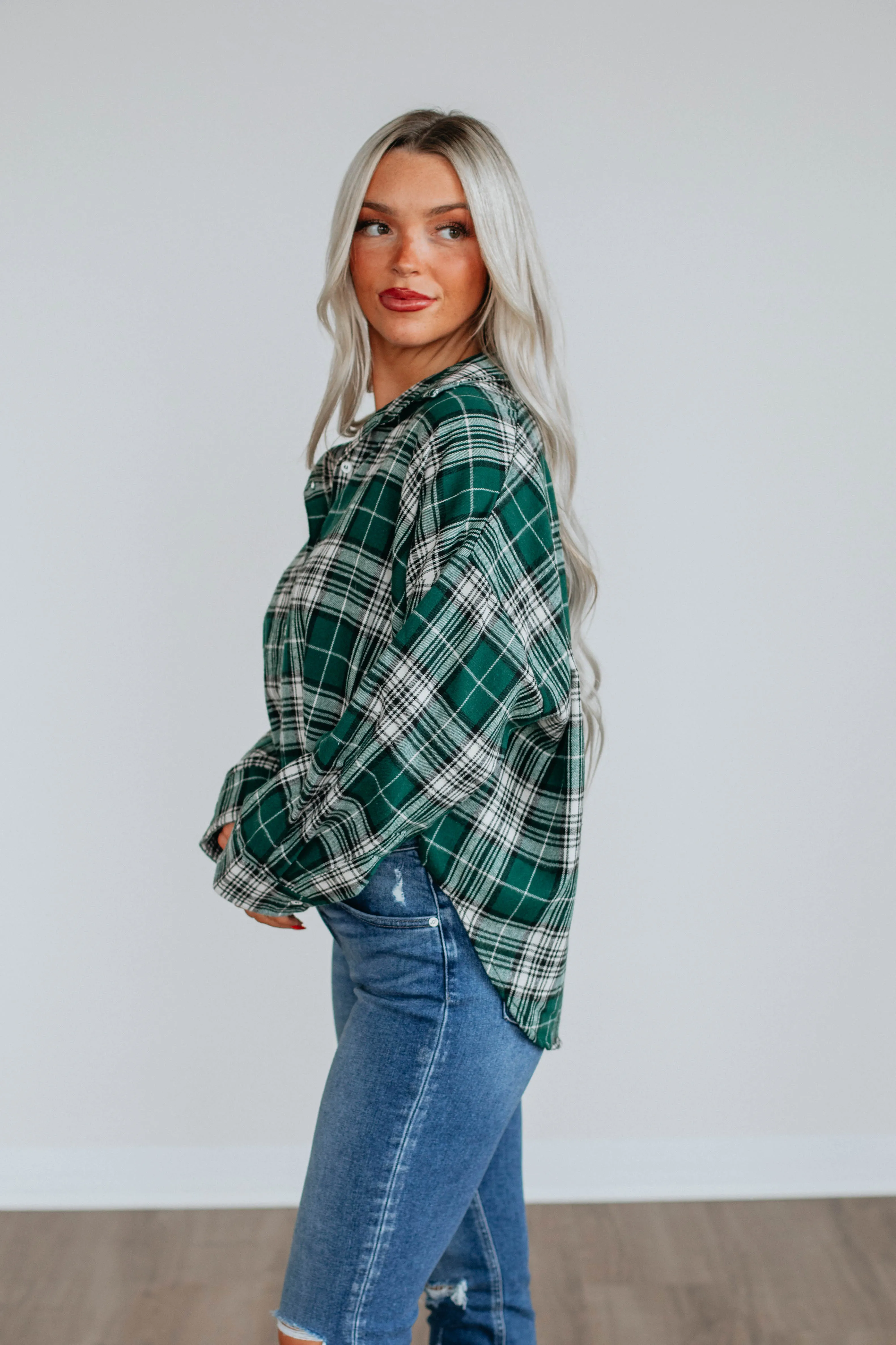 Jona Flannel Top - Pine