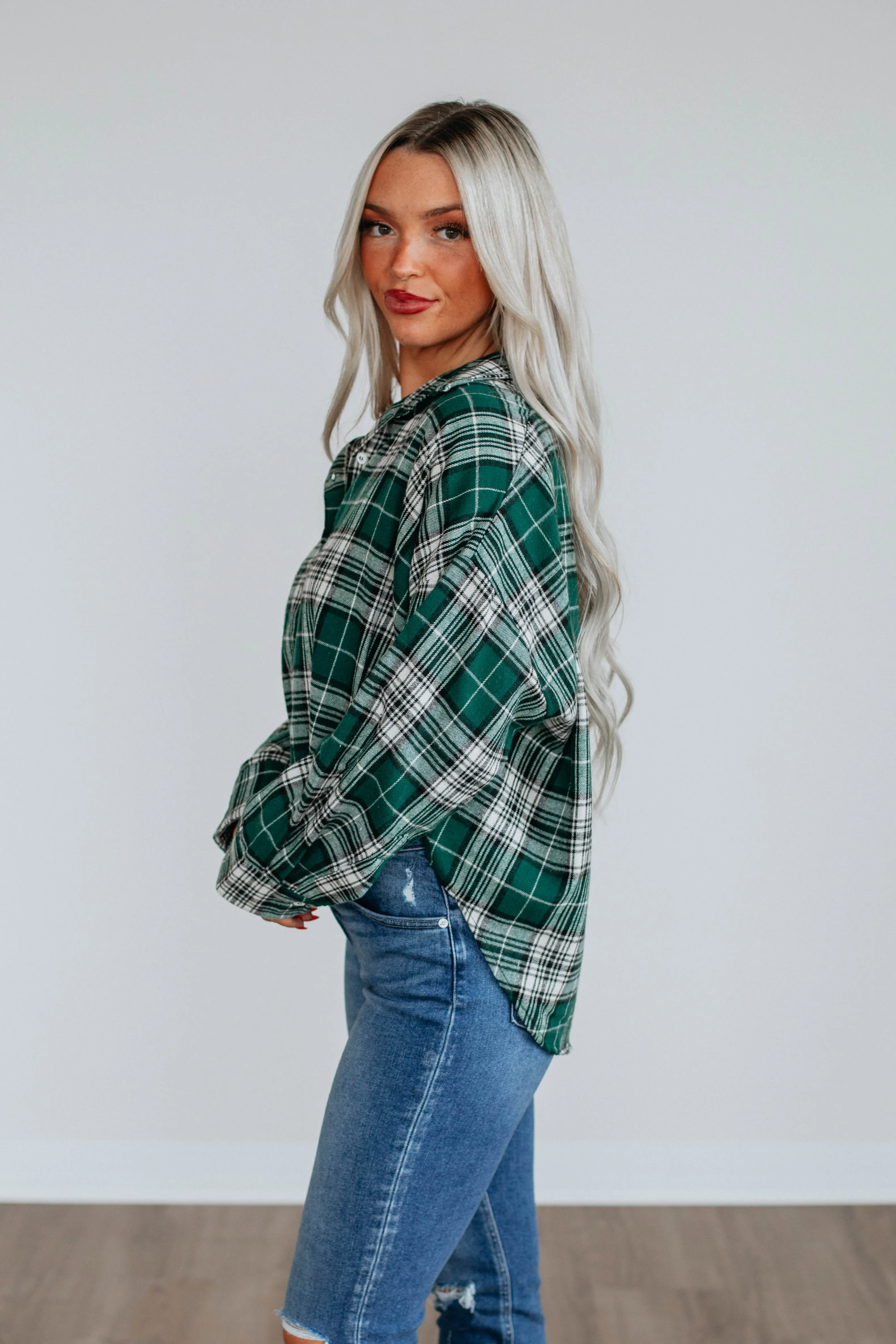 Jona Flannel Top - Pine