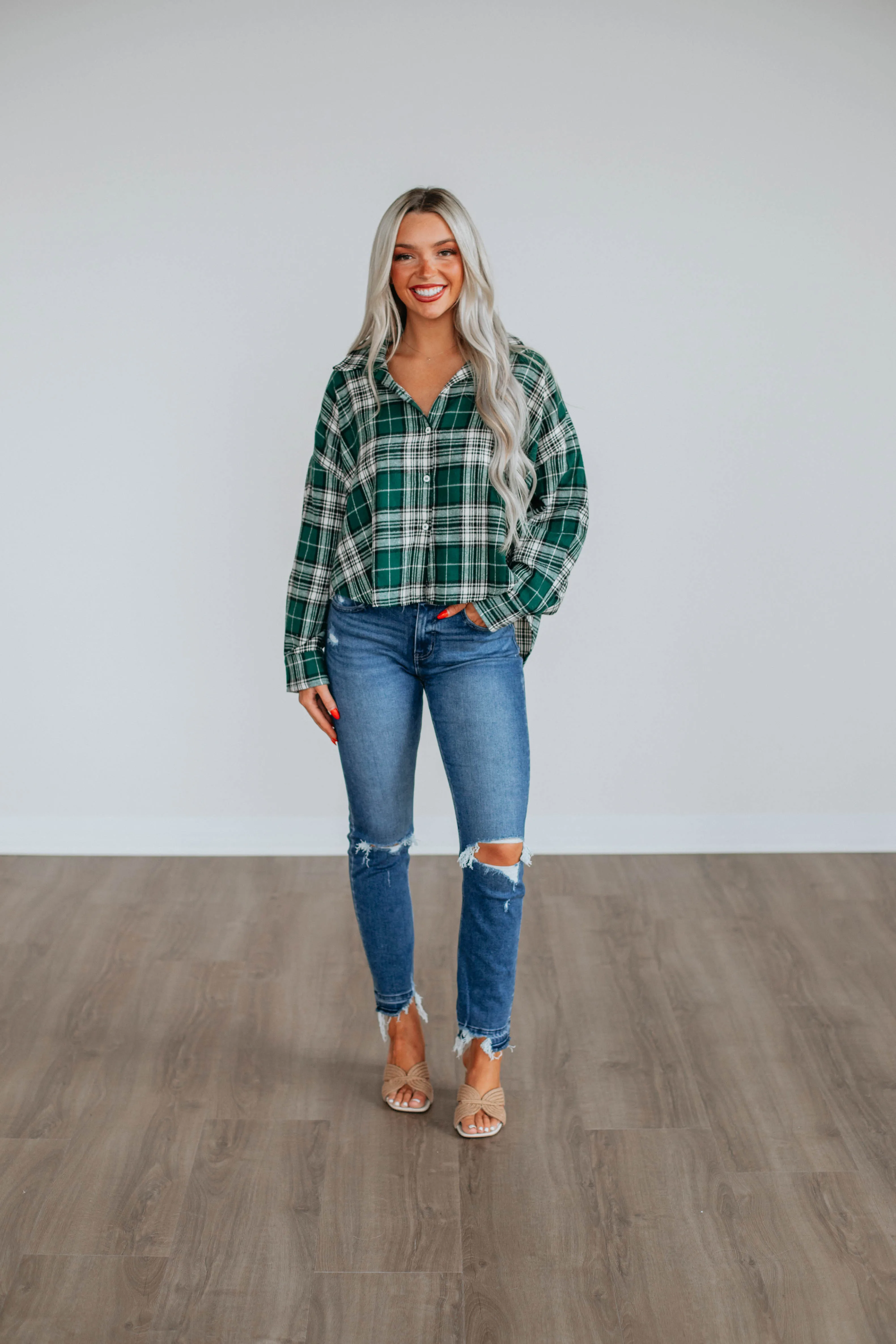 Jona Flannel Top - Pine