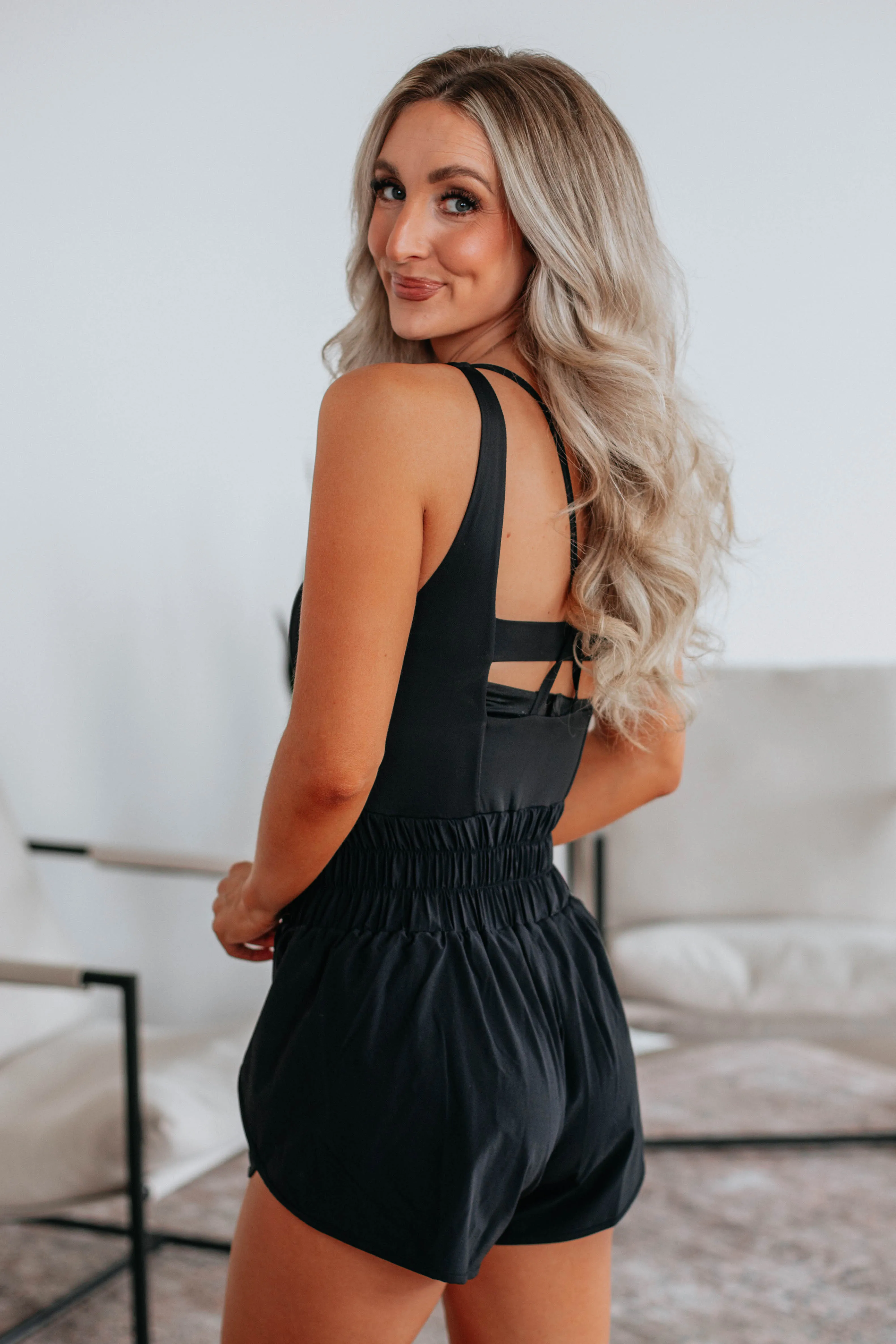 Kaisley Active Romper - Black
