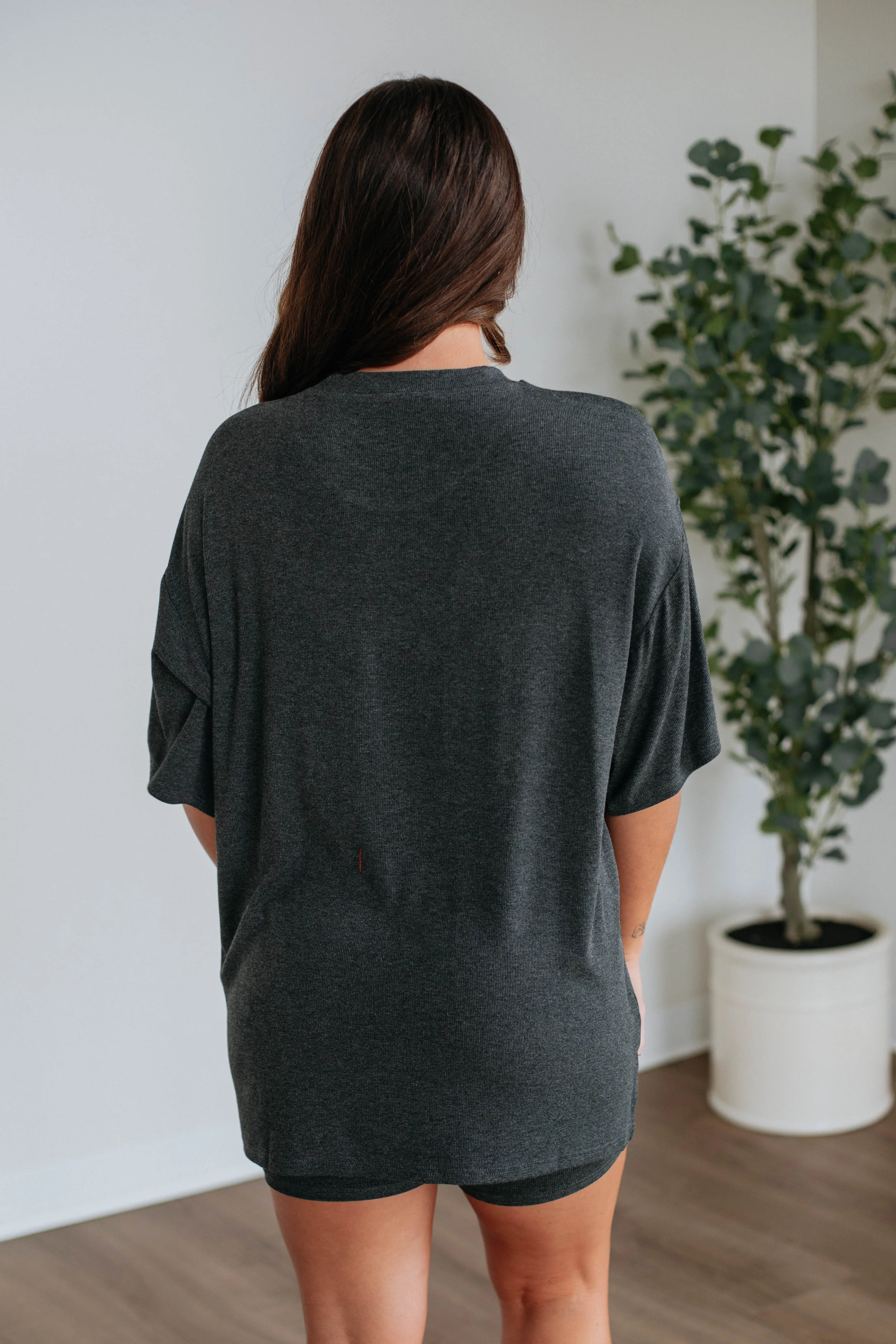 Kaylor Oversized Top - Charcoal