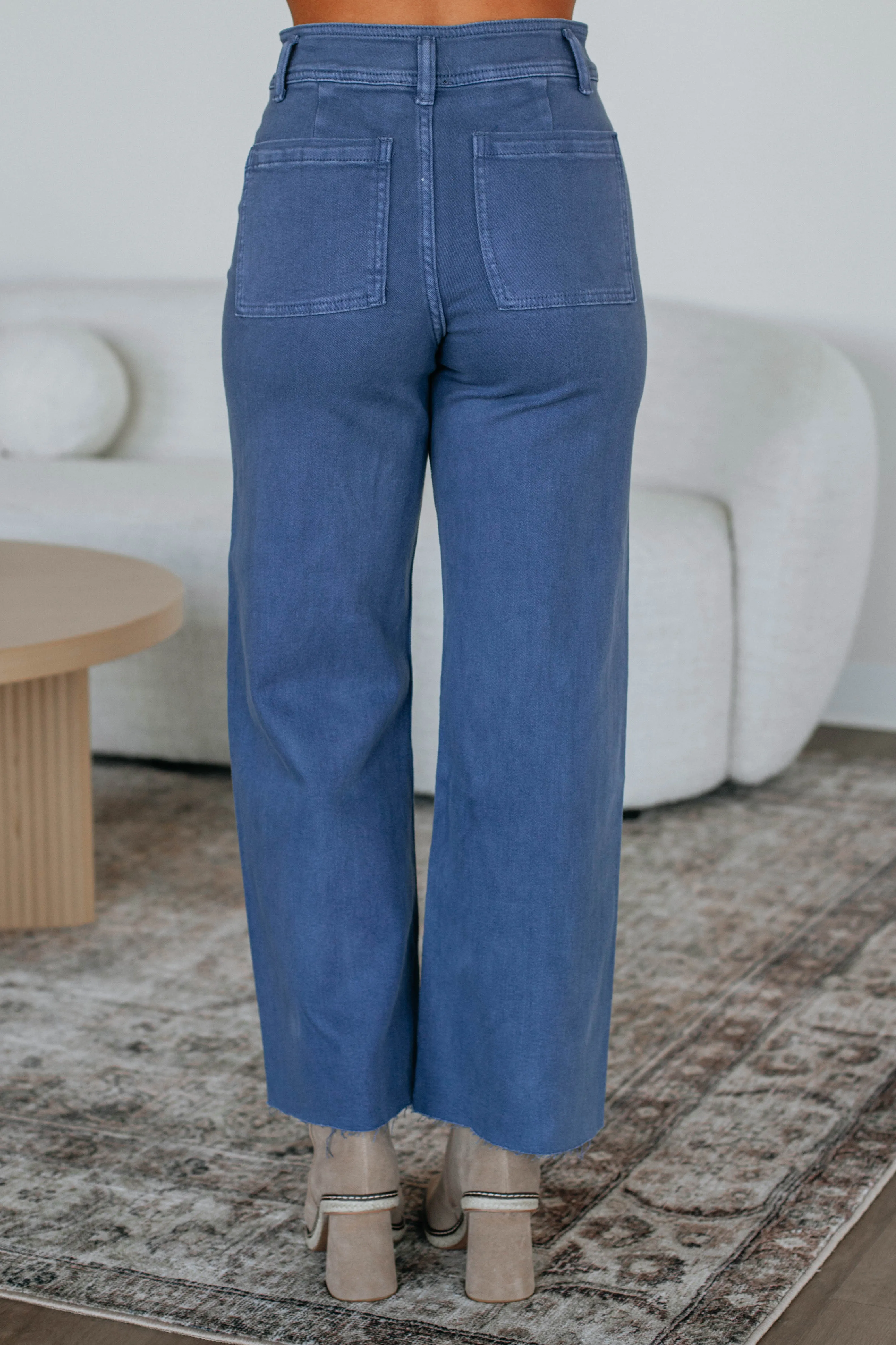 Linsley Wide Leg Pants - Stormy Blue