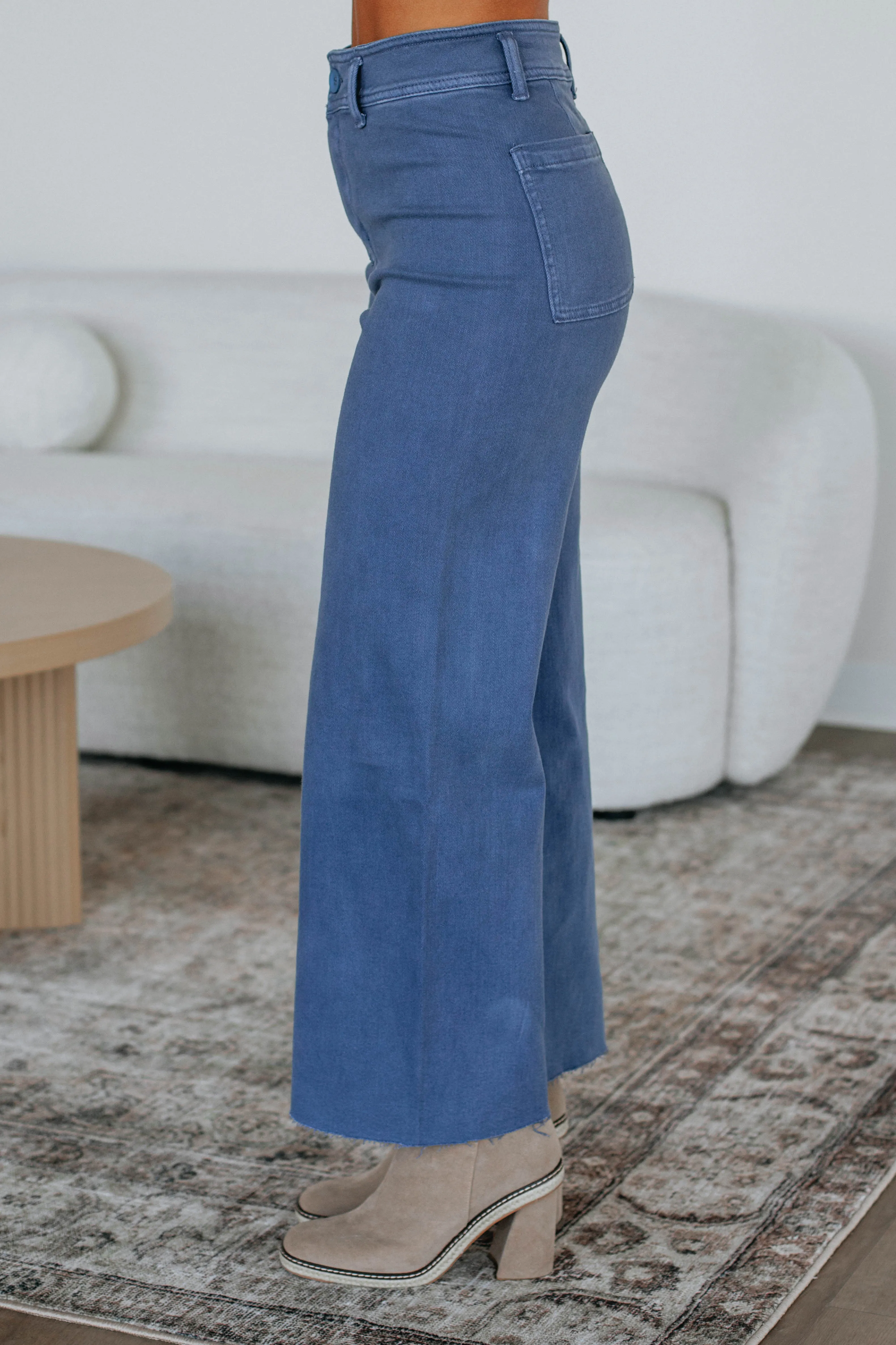 Linsley Wide Leg Pants - Stormy Blue