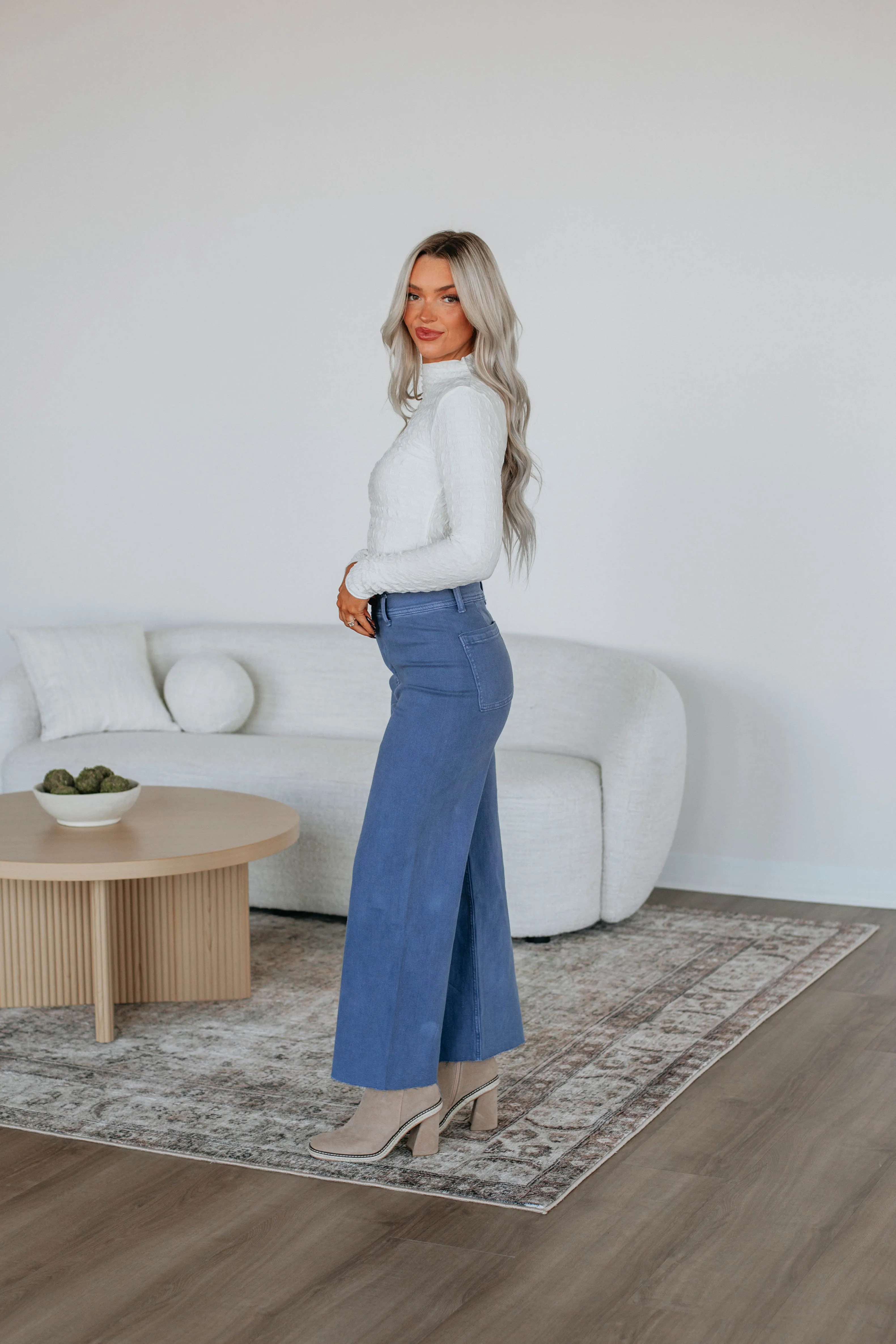Linsley Wide Leg Pants - Stormy Blue