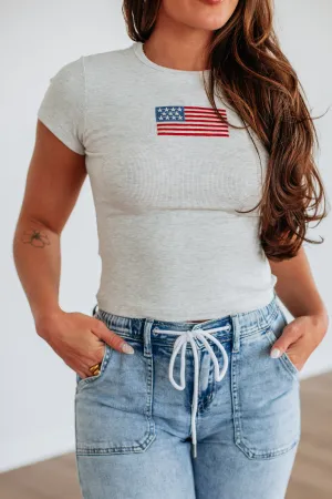 Little Miss Independent Tee - Light Grey