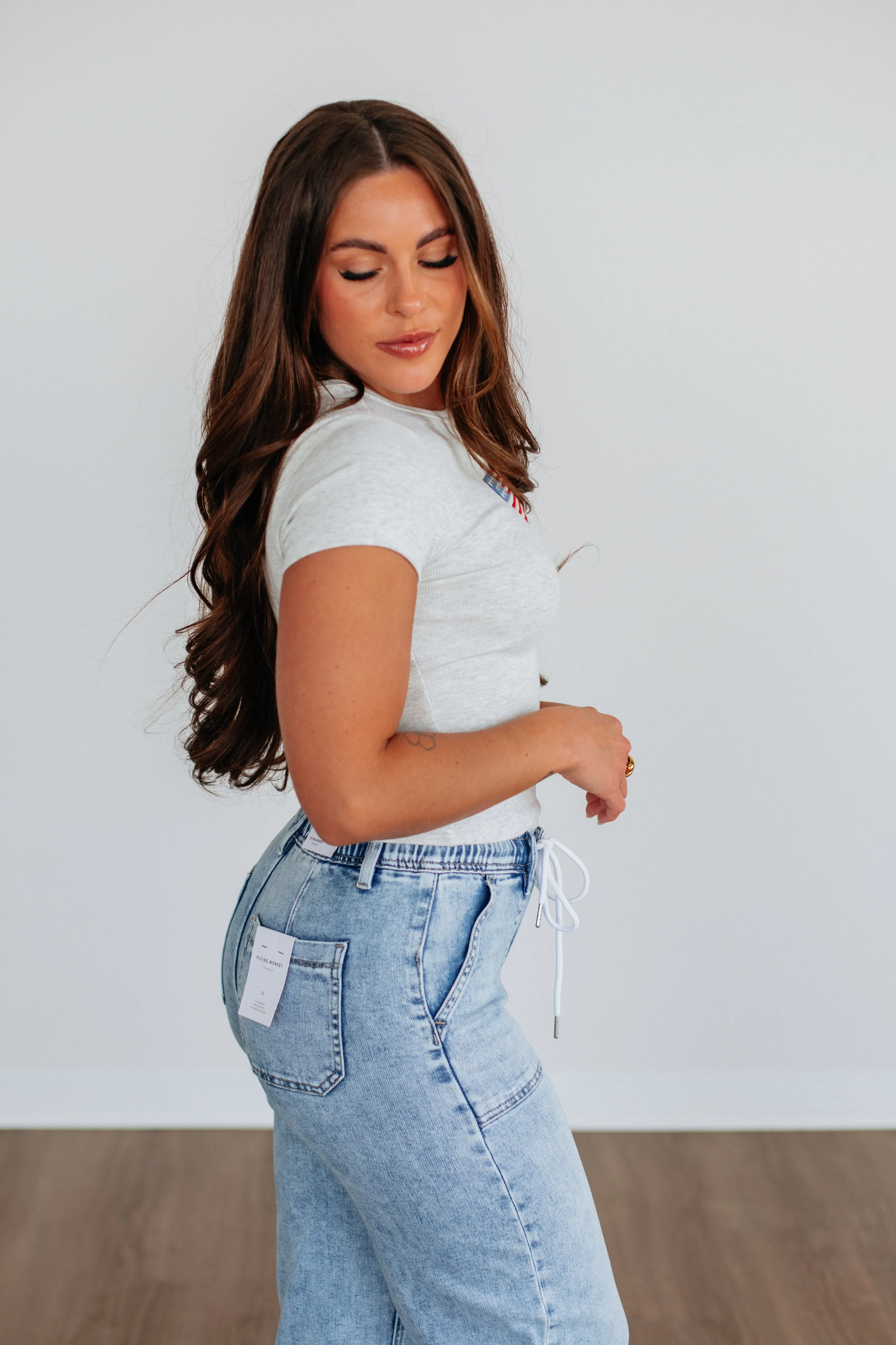 Little Miss Independent Tee - Light Grey