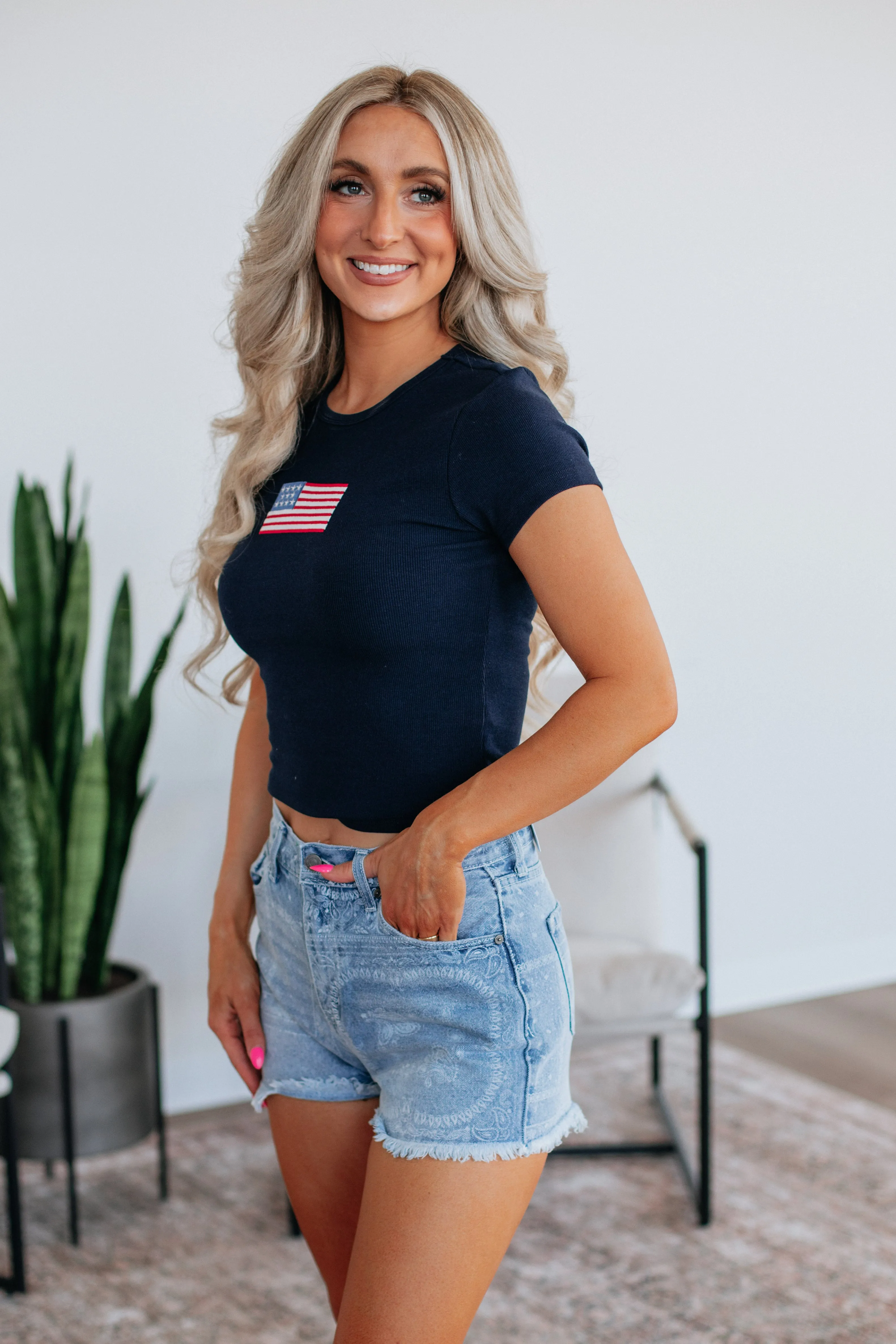 Little Miss Independent Tee - Navy
