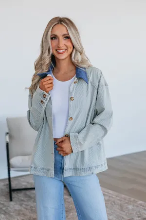 Lonnie Striped Denim Jacket