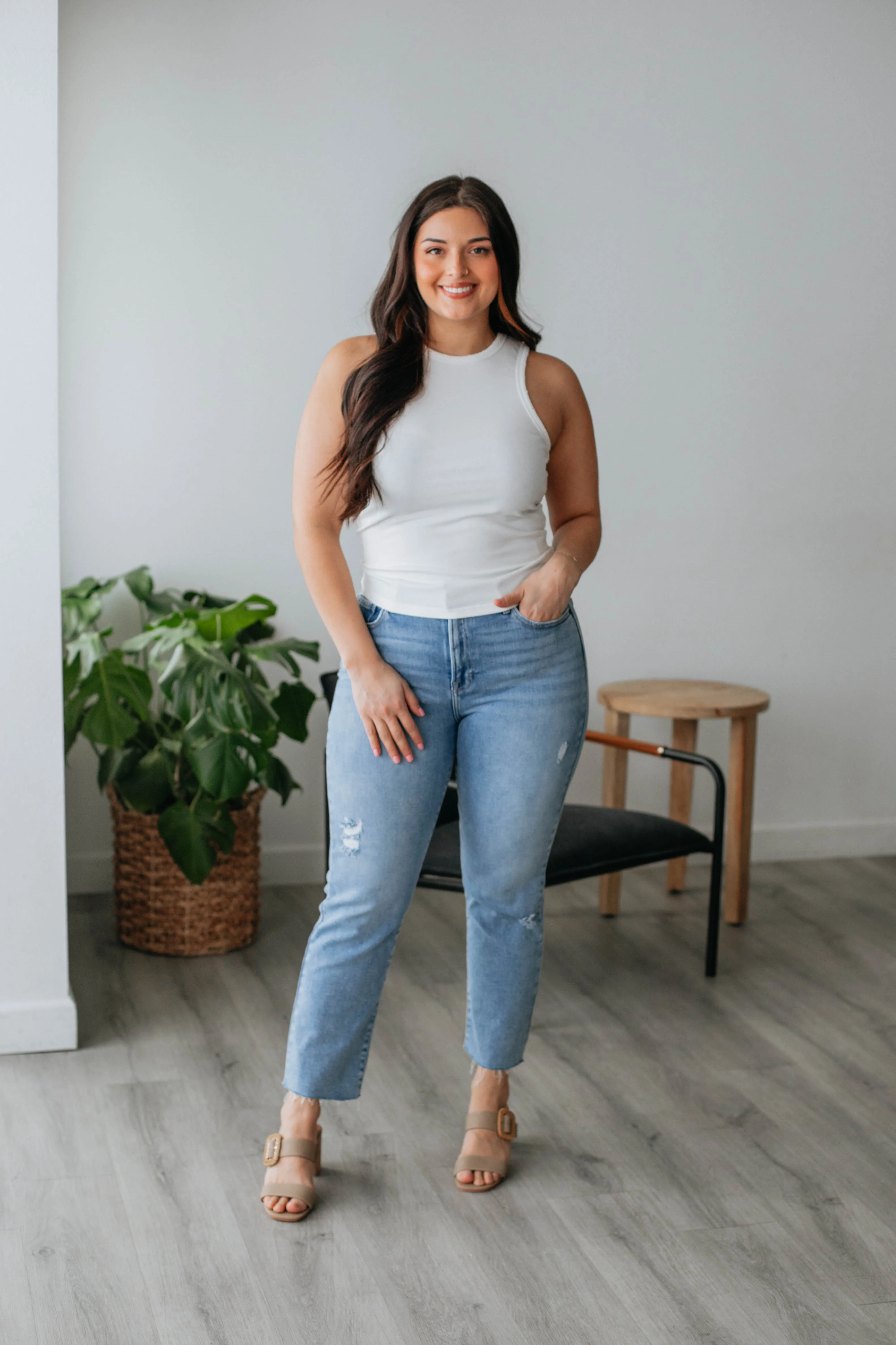 Lou Ribbed Tank - Ivory