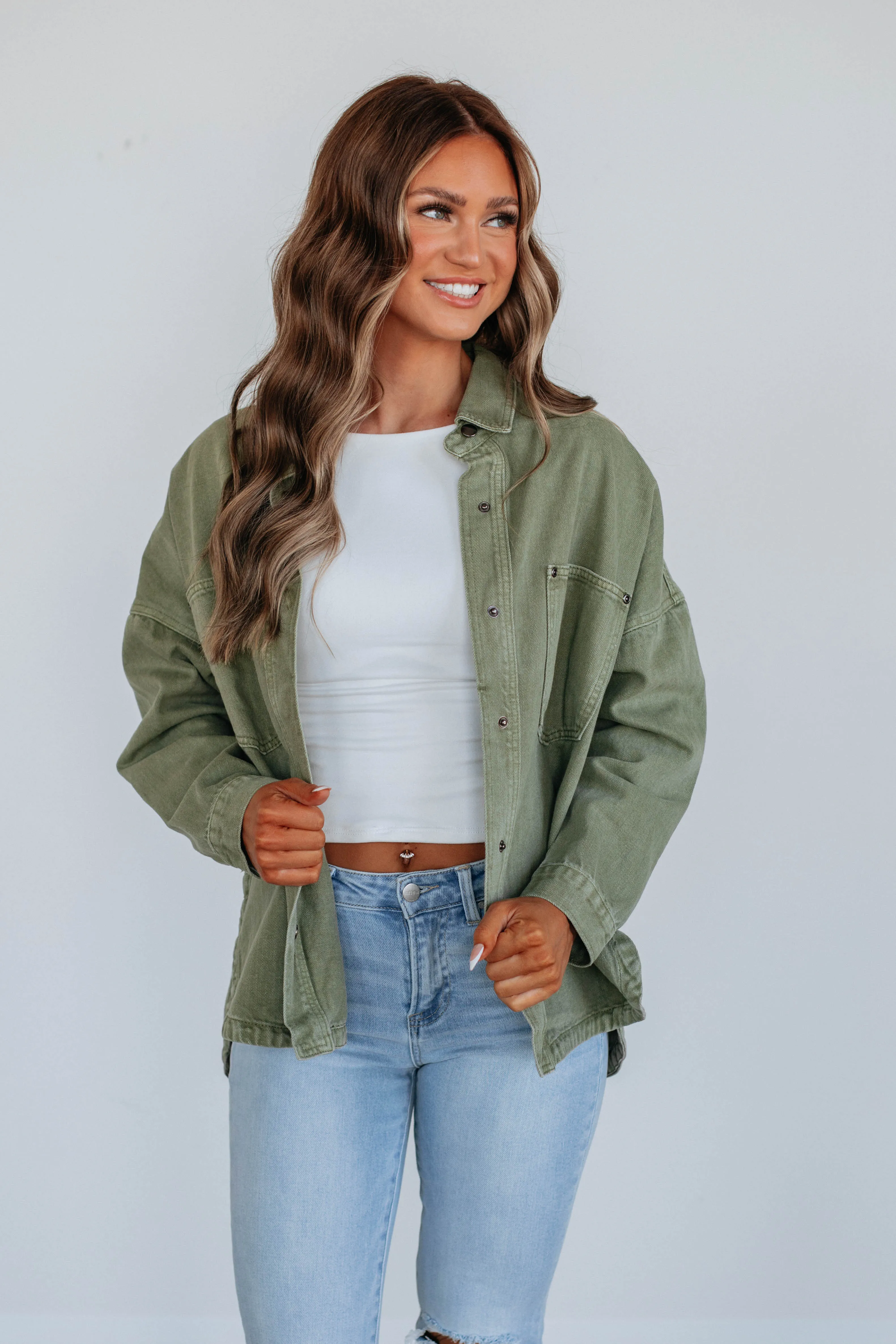 Lovelynn Shacket - Olive