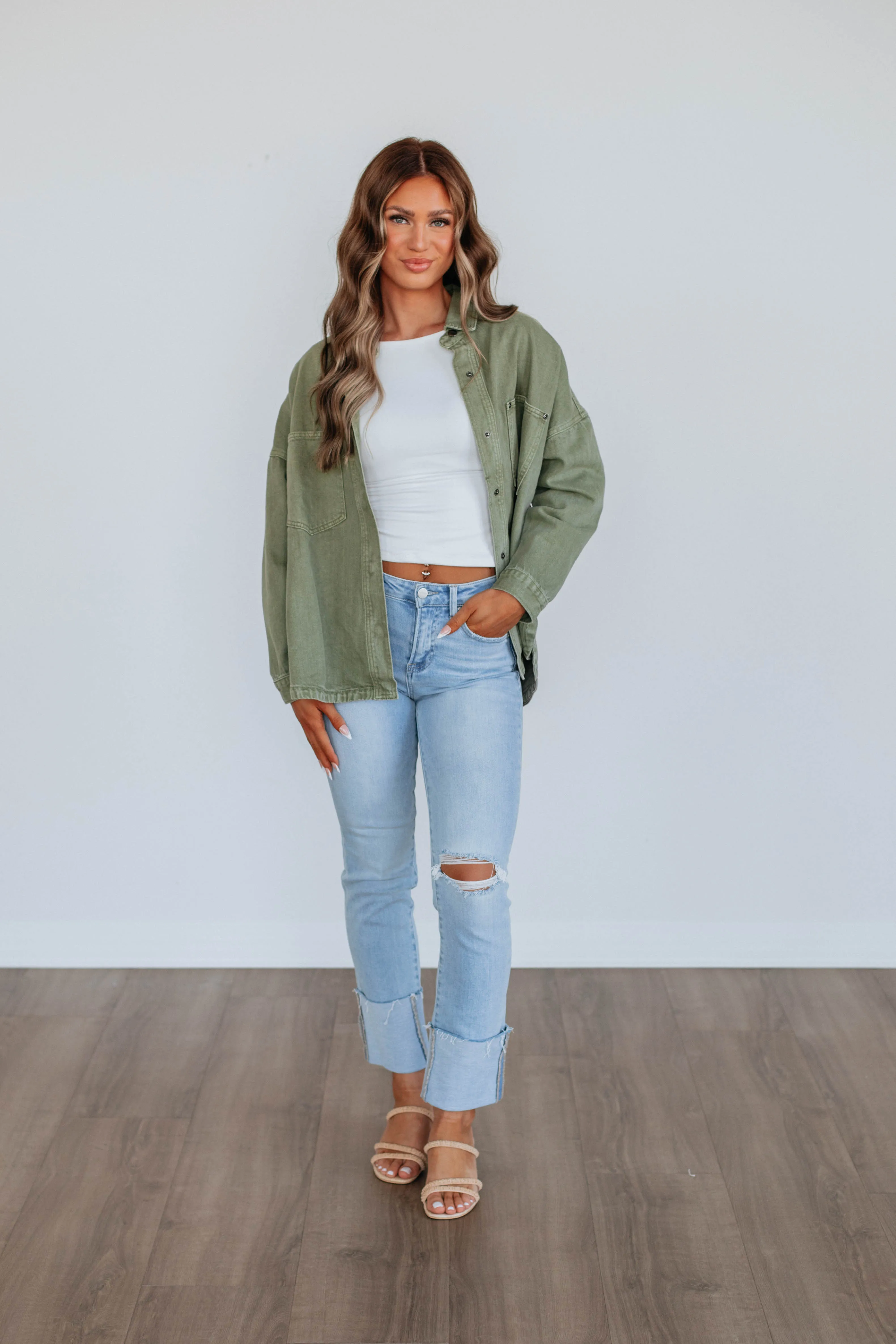 Lovelynn Shacket - Olive
