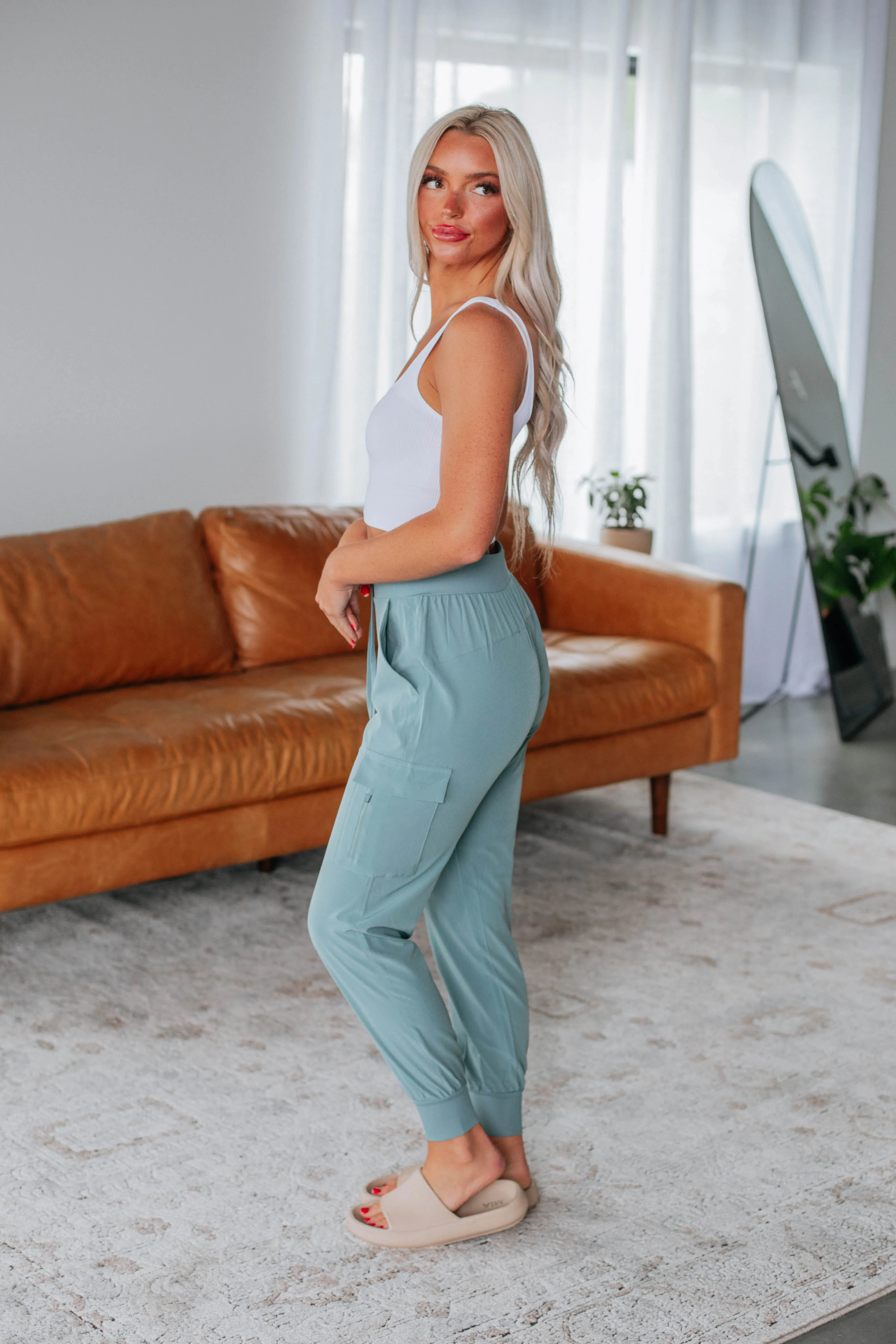 Malena Active Joggers - Dusty Blue
